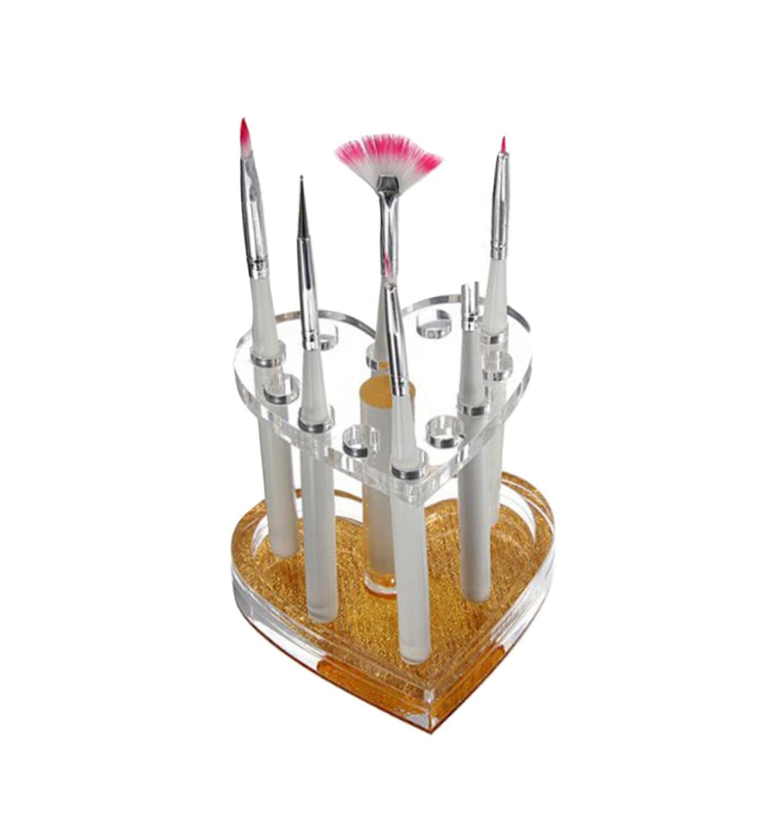 minkissy 1pc Nail Pens Stand Nail Brush Holder Nail Tool Organizer Makeup Brush Rack Nail Pen Organizer Makeup Brush Holder Nail Organizer Holder for Nail Brush Acrylic Paint Pen Holder 8.7x8.5cm Golden - Buy Online on GoSupps.com