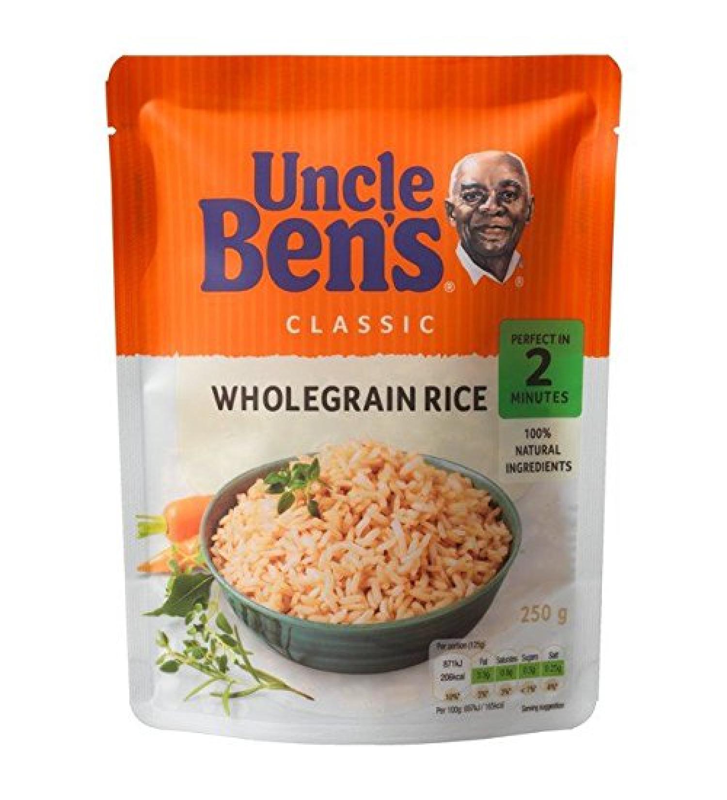 UNCLE BEN'S Classic Whole Grain Microwave Rice 250G Uncle Bens - Pack of 6