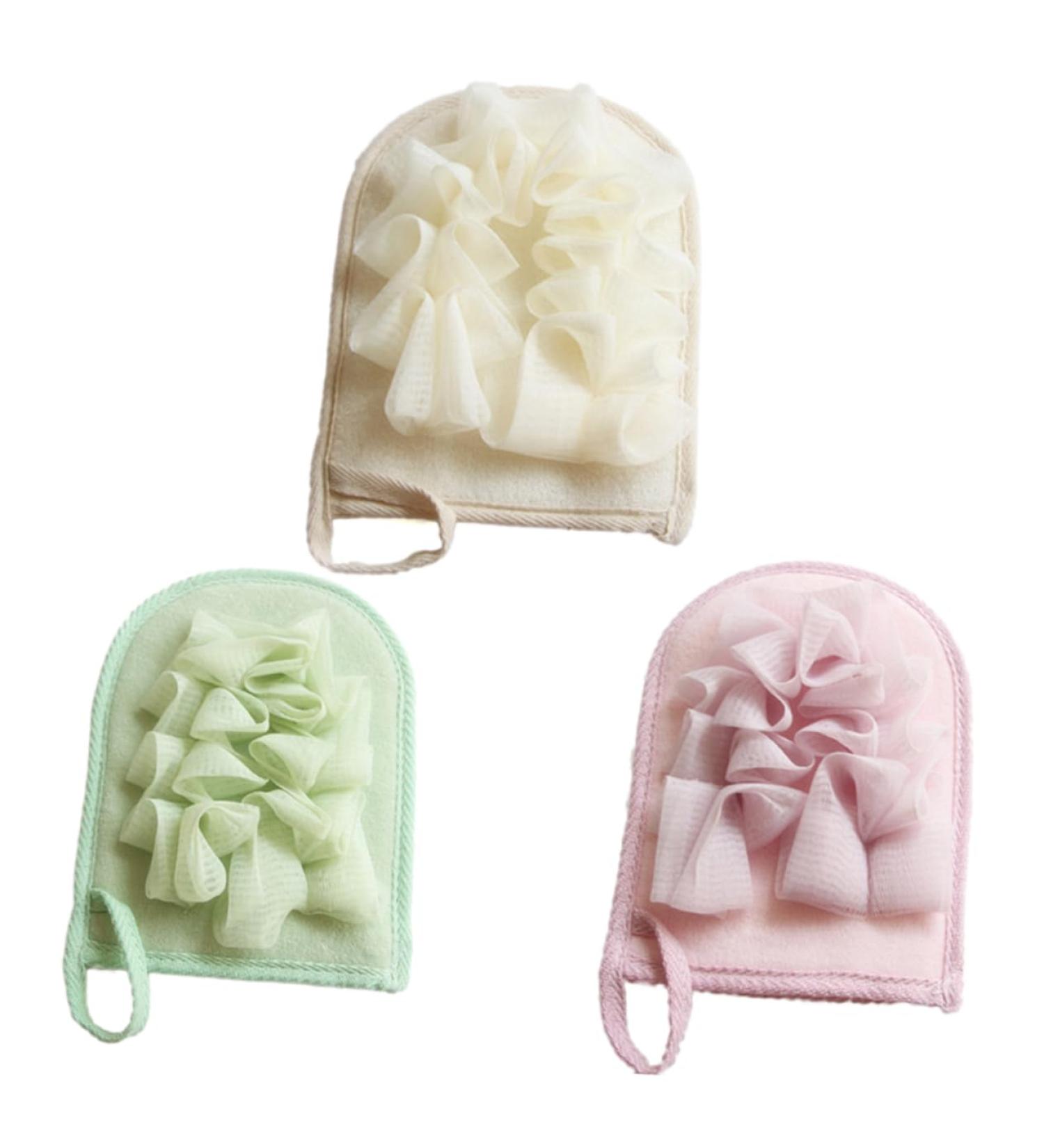 Infant Mittens Bath Sponge Baby Sponge for Bathing Baby Mitts Baby Shower Sponge Bath Flower Double Sided - Buy Online on GoSupps.com