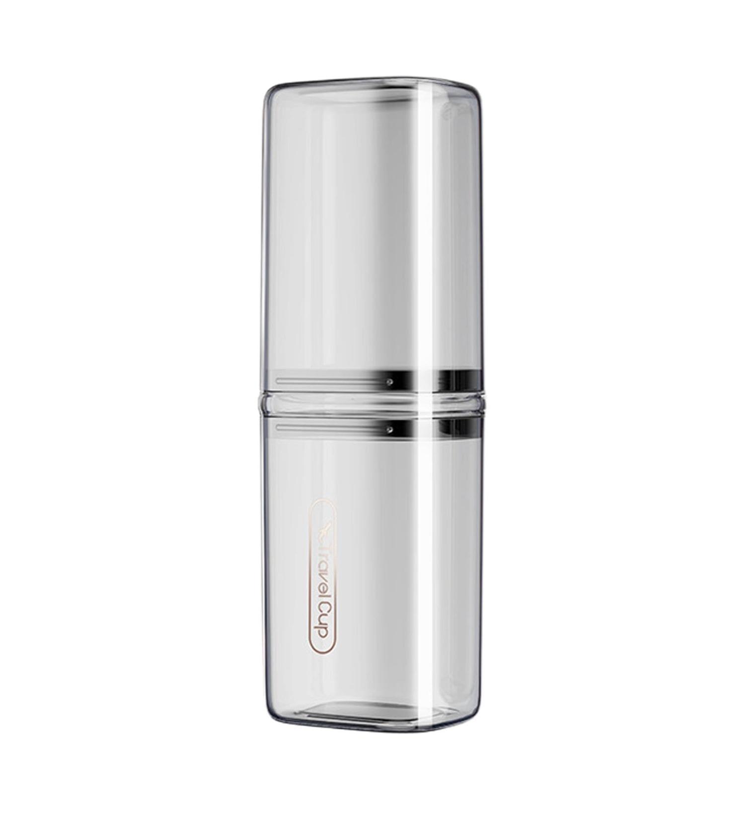 Toothbrush Mug Case - Travel Toothbrush Holder & Toothpaste Carrier | Portable Storage Box for School Business Trips & Camping - Transparent Gray - Buy Online on GoSupps.com