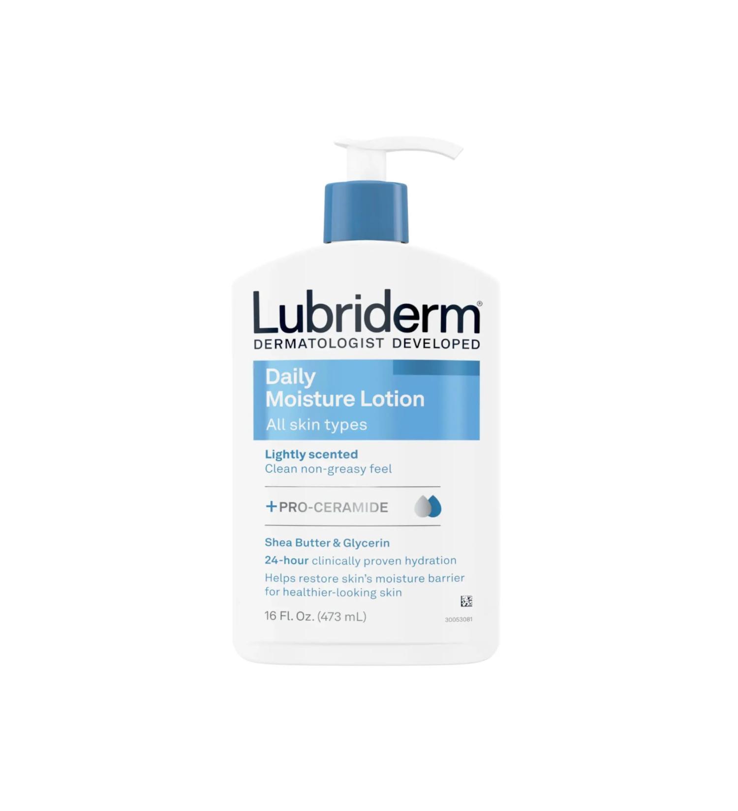 Lubriderm Daily Moisture Lotion 16 oz - Lightly Scented Hydrating Lotion for All Skin Types - Shop Internationally - Buy Online on GoSupps.com