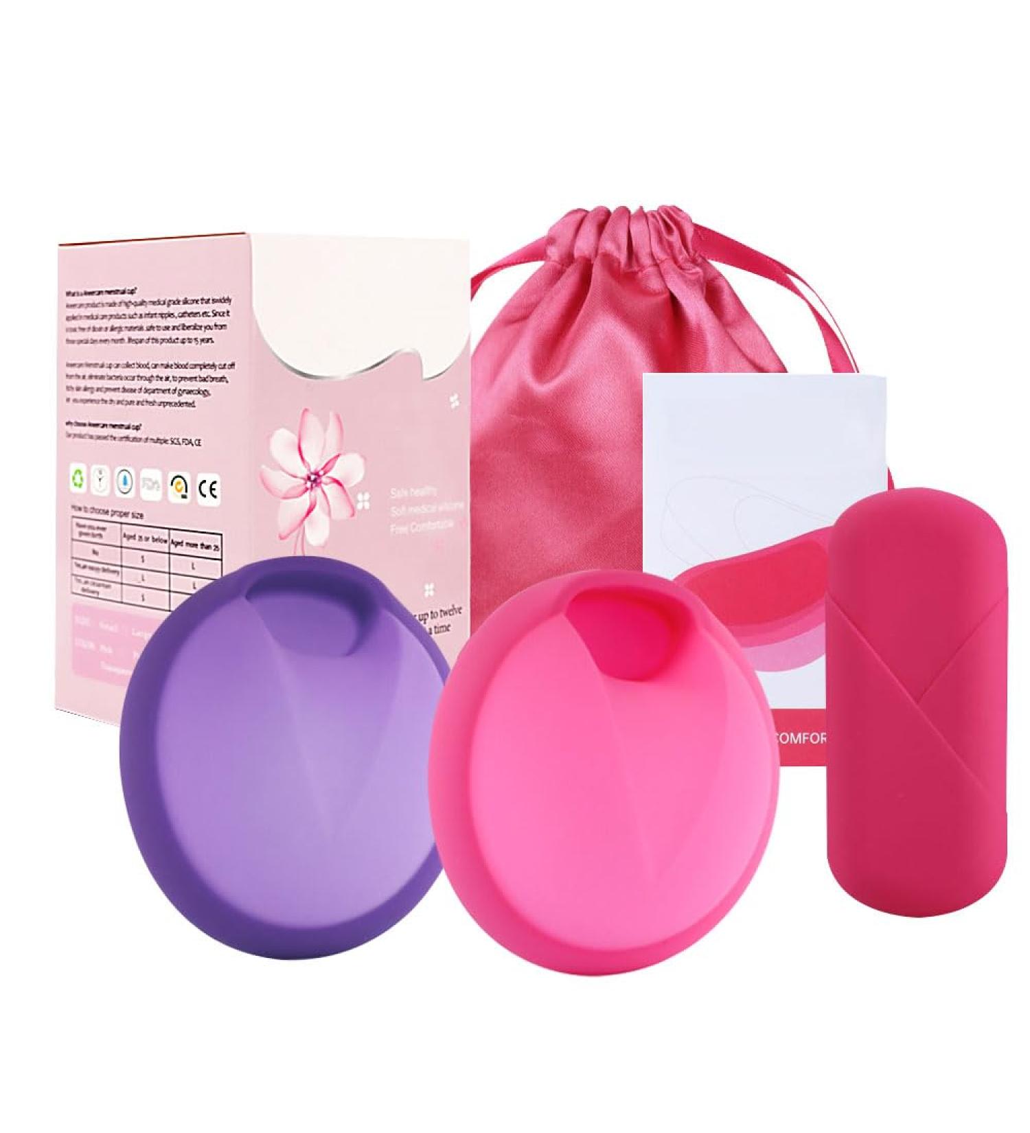Zoydp Menstrual Disc (2 Pack) - Reusable Silicone Cups for Sports & Swimming Leak-Proof Period Solution Eco-Friendly Alternative to Tampons - Buy Online on GoSupps.com