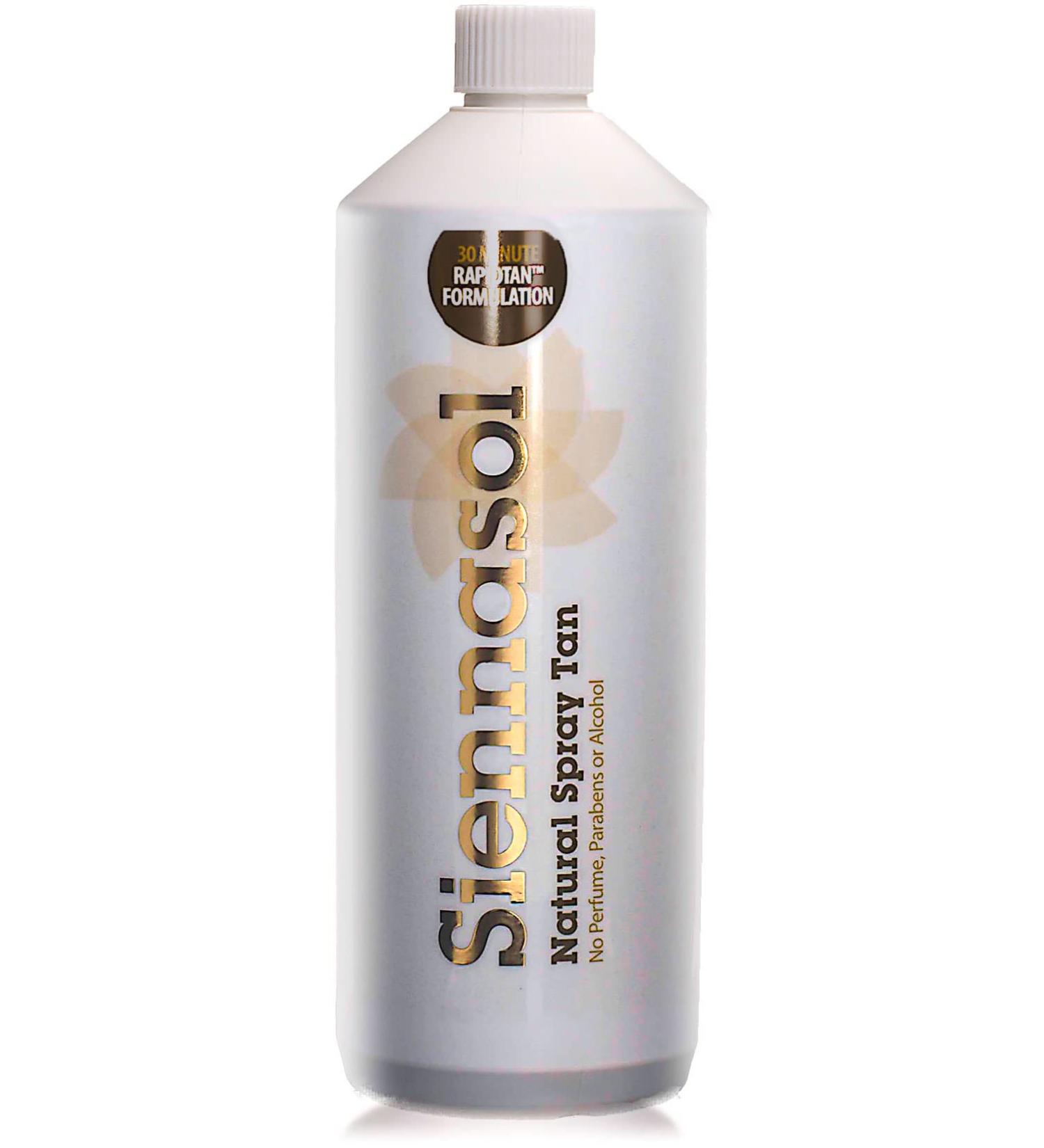 Siennasol Natural 10% DHA/Erythrulose Perfume Parabens & Alcohol Free Premium Spray Tan Solution | Longer Lasting & Streak-Free | 1 ltr / 33.8 fl oz.