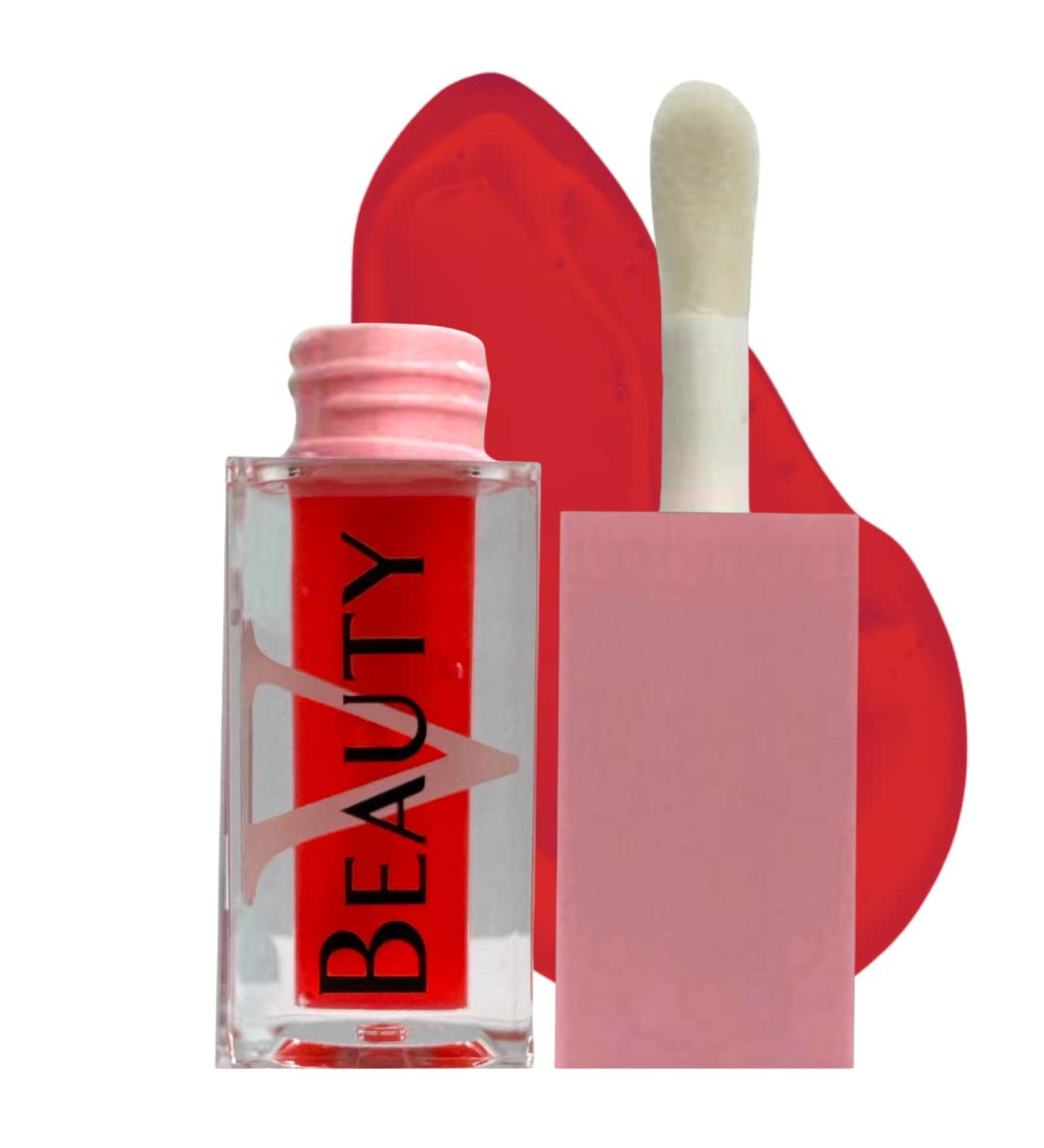 V Beauty Lip Plumper - Intense Vegan Lip Enhancer Serum with Hyaluronic Acid for Moisturizing Lips (Red Passion) - Buy Online on GoSupps.com