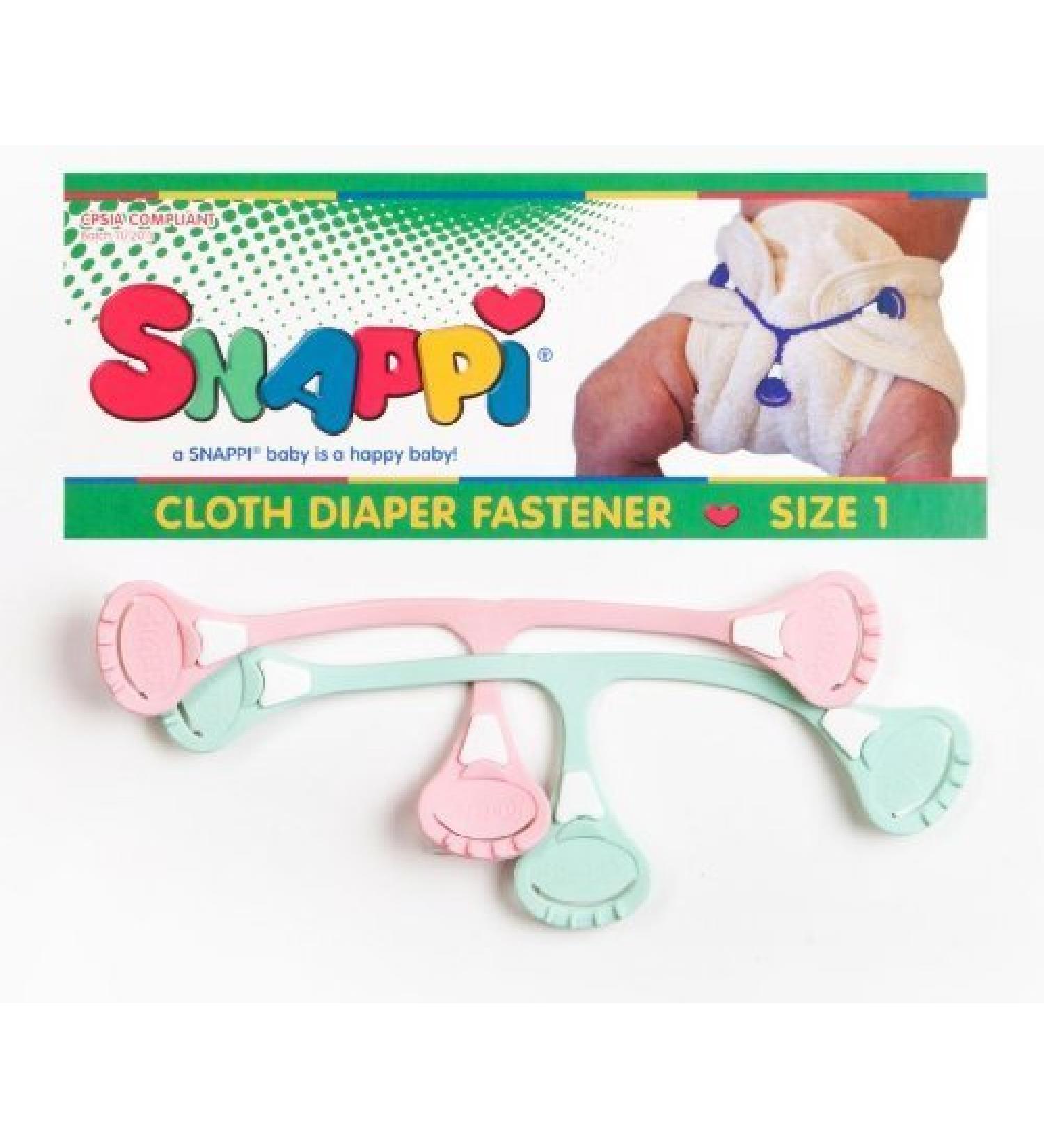 Snappi Cloth Diaper Fasteners - Pack of 2 (Mint Green / Pink) by Snappi (English Manual)
