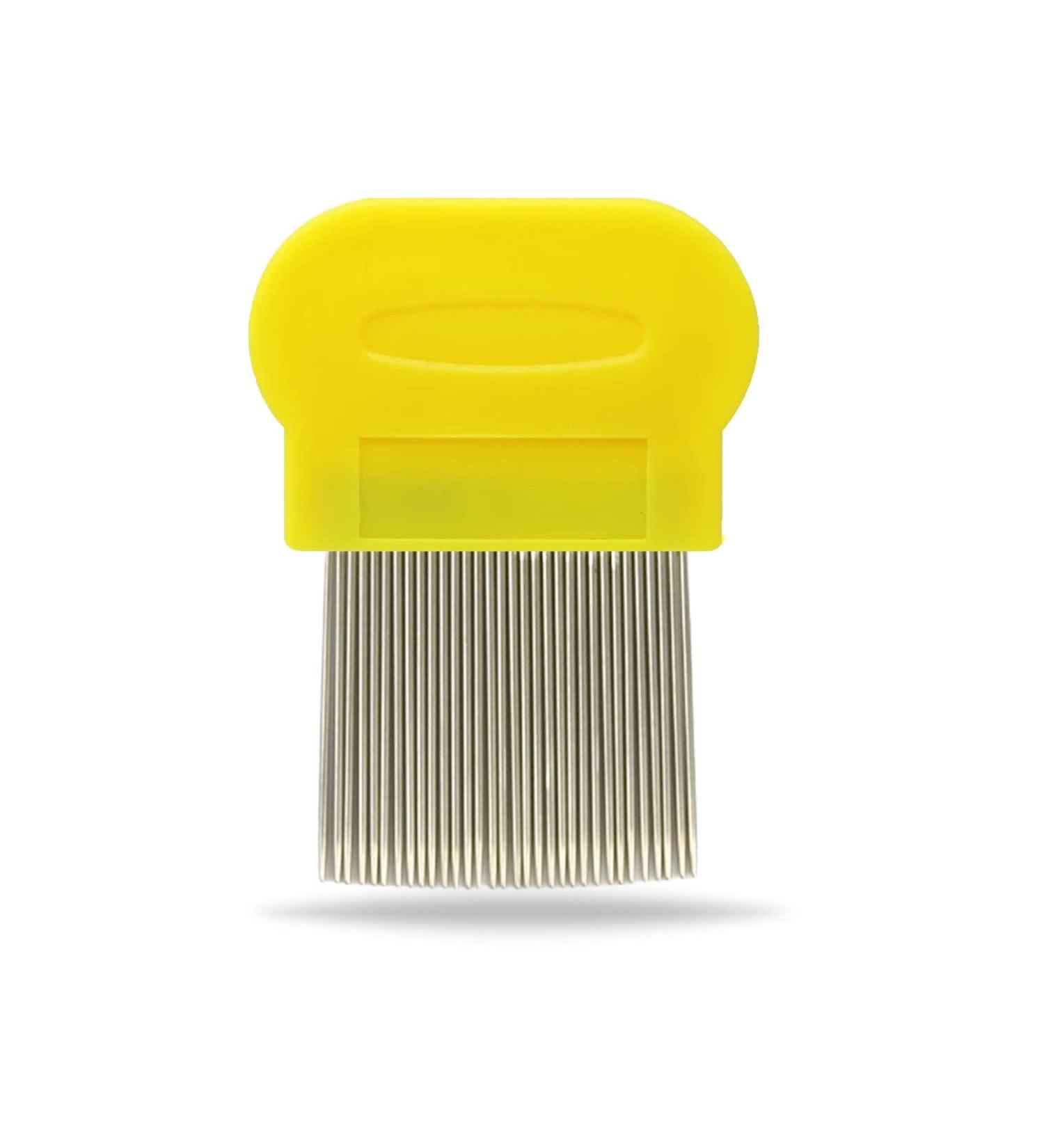 Nitty Gritty Stainless Steel Nit Comb - Effective Head Lice Treatment for Kids, Adults, and Pets - Yellow - Buy Online on GoSupps.com