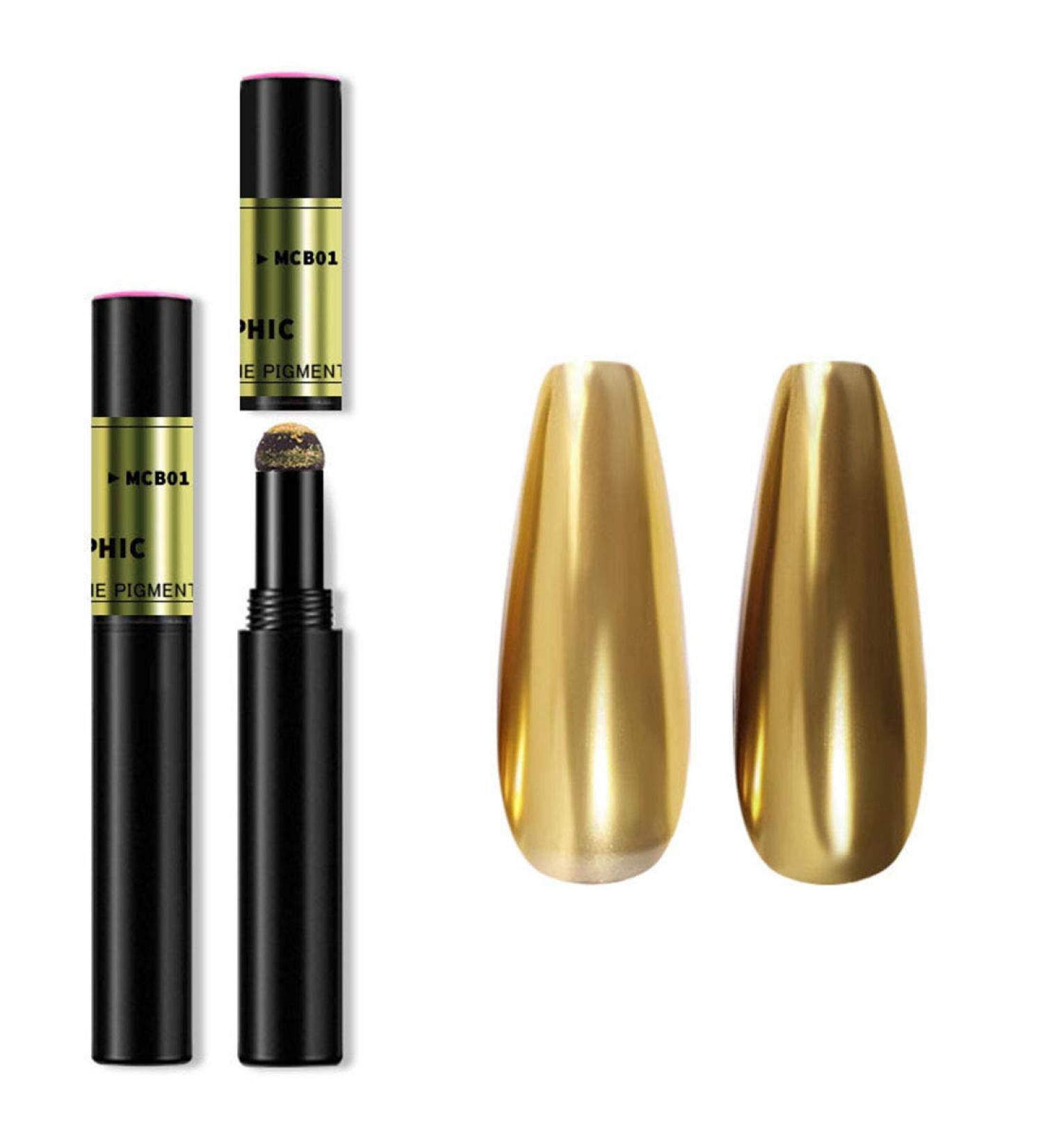 Chrome Nail Powder Pen - Mirror Effect Glitter Nail Art & Eyeshadow Pen - Buy Online on GoSupps.com