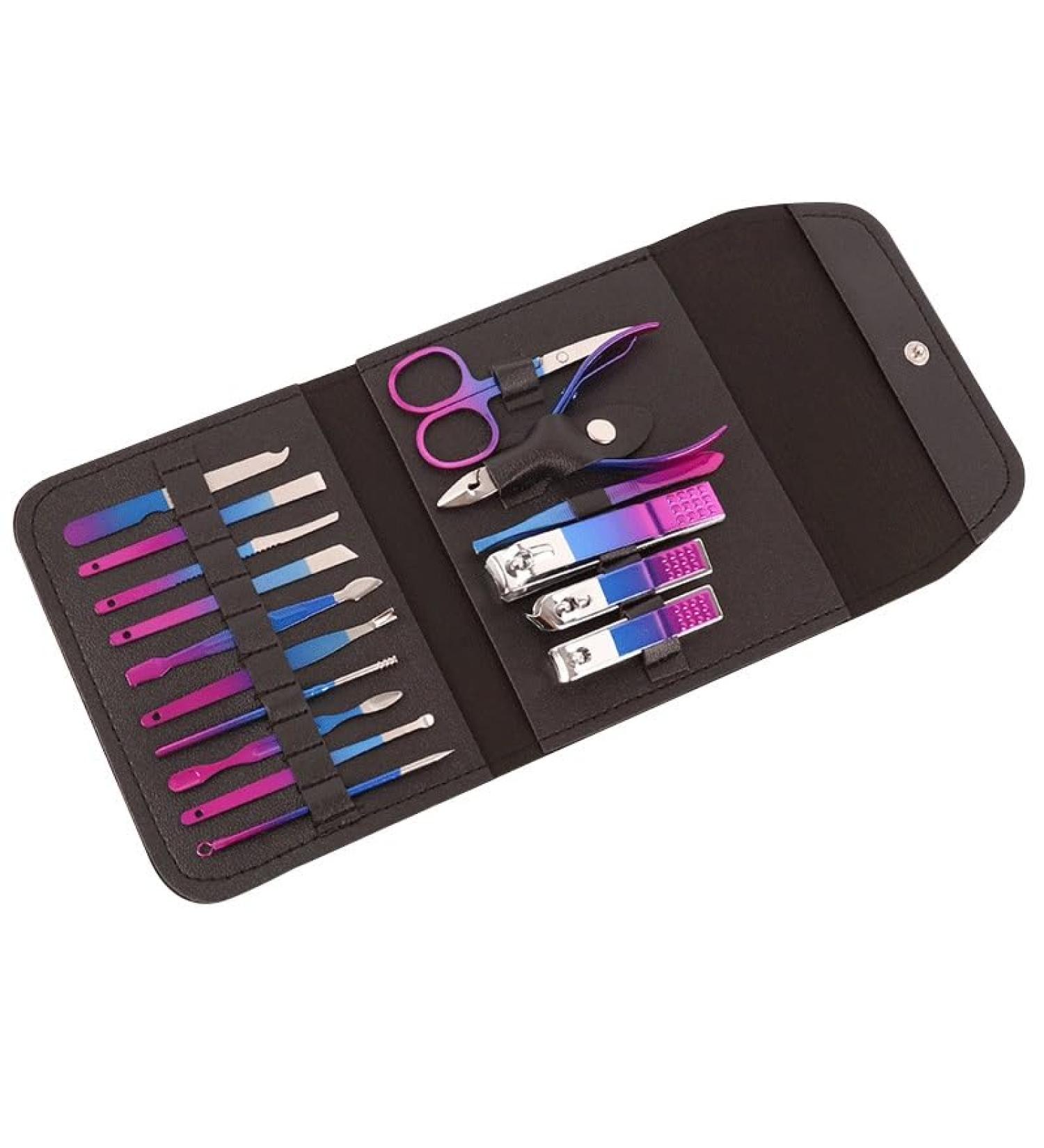 ZSLBMD Two-Tone Nail Clipper Set 16-Piece Beauty Nail Tool Set Nail Clippers Nail Clipper Set Light Grey Multi-colored - Buy Online on GoSupps.com