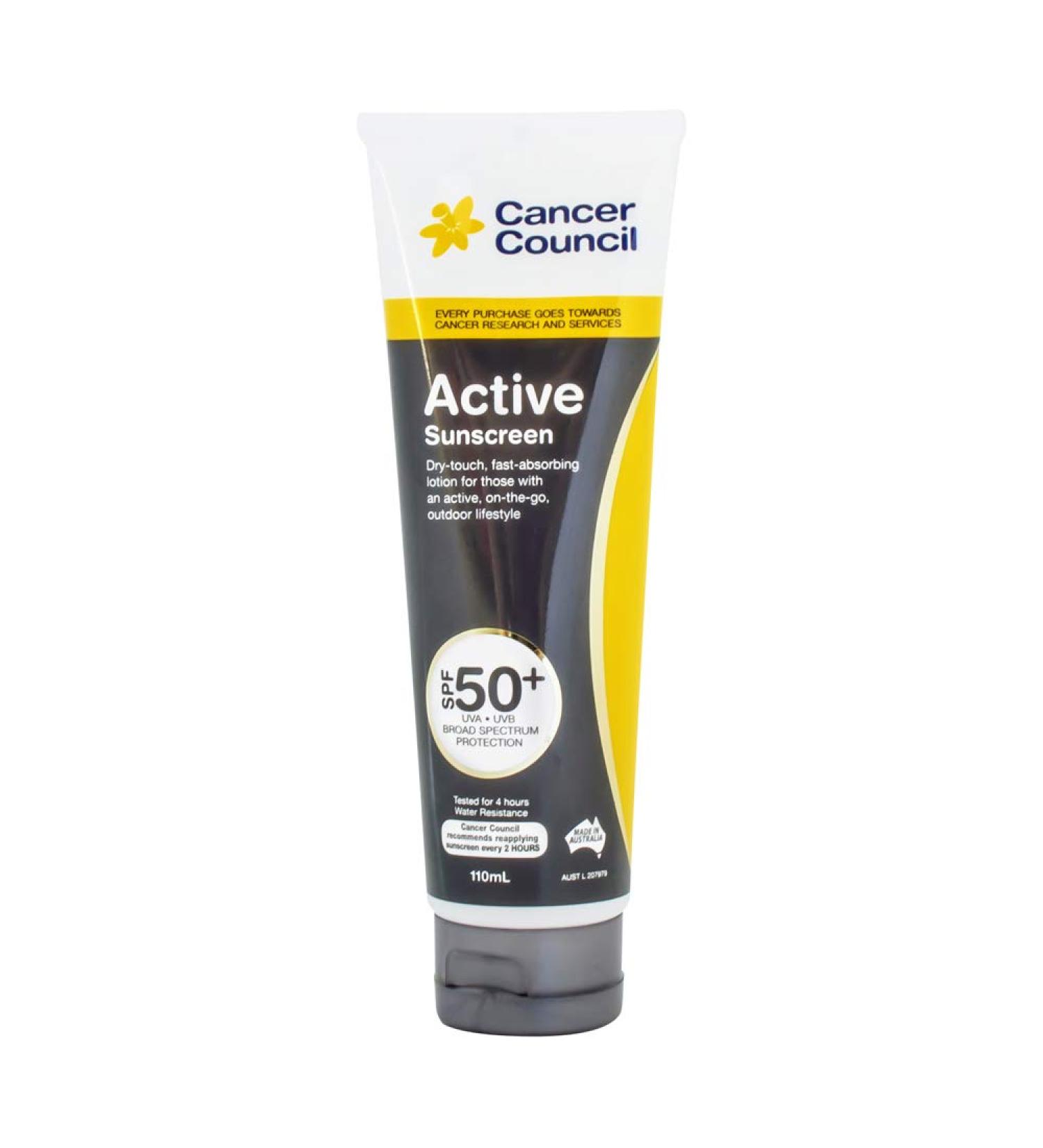 Cancer Council SPF 50+ Active 110ml Tube