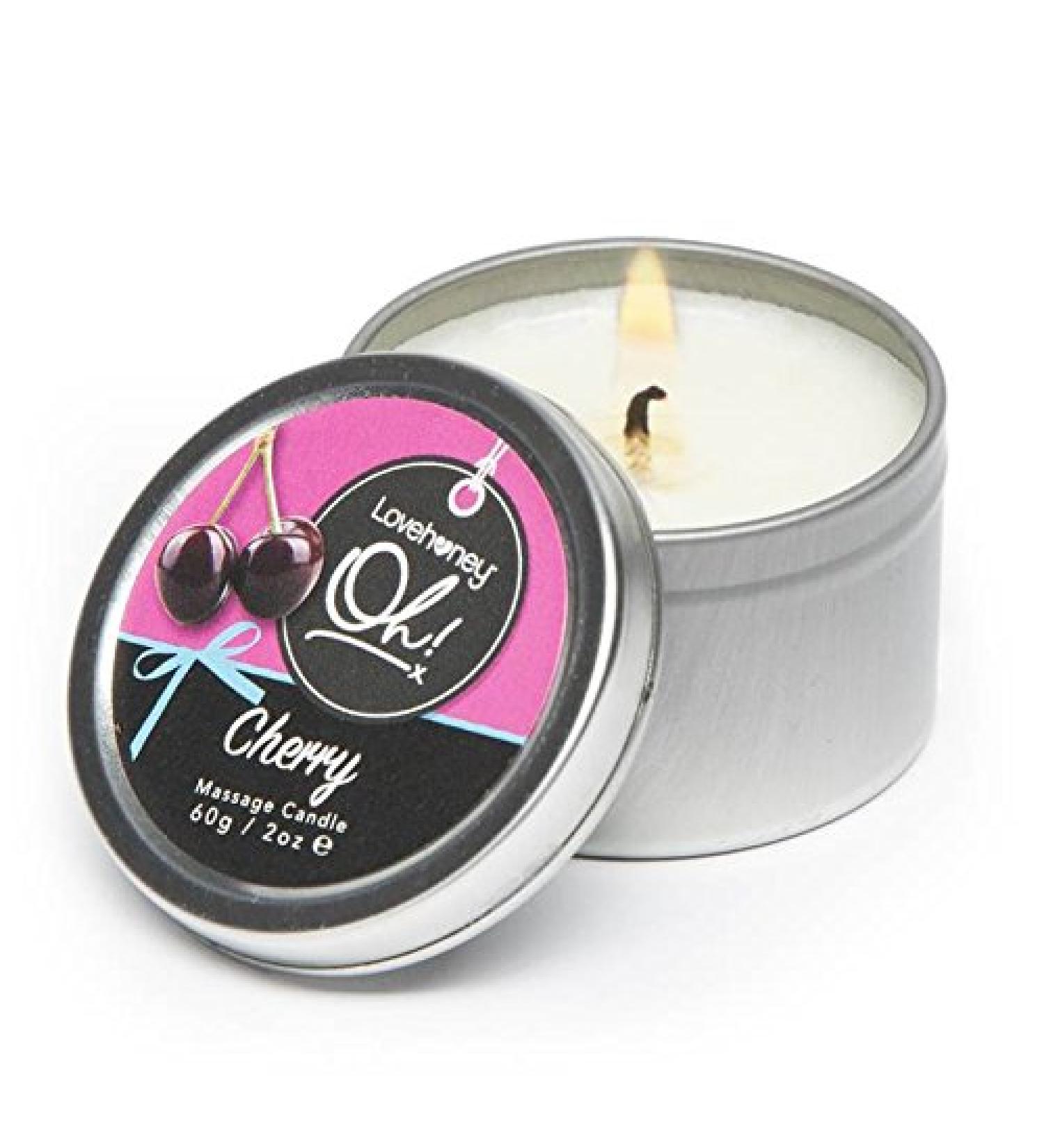 Lovehoney Oh! Cherry Massage Candle - 60g - 6 Essential Oils - Vegan Friendly - Buy Online on GoSupps.com