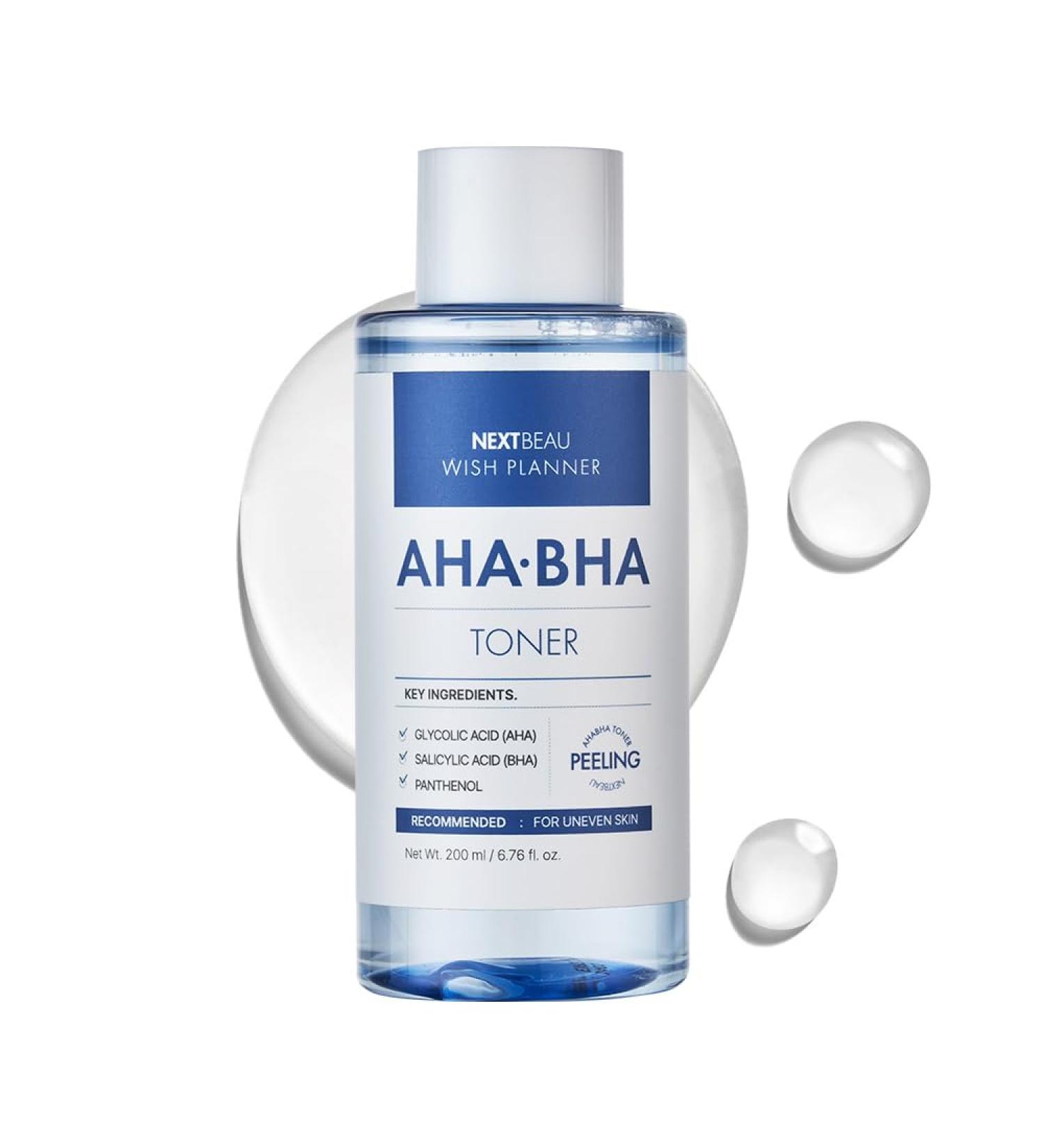 Buy Wish Planner AHA/BHA Peeling Toner 200ml - Hydrating Korean Facial Treatment Toner for Radiant Skin - Buy Online on GoSupps.com