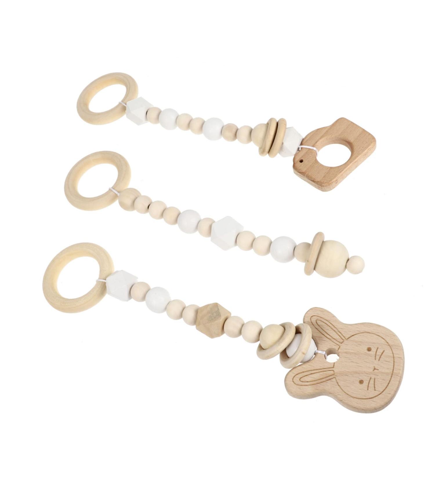 NOLITOY Gym Pendant Baby Chew Toys - Nursery Hanging Decor for Infants - 3pcs Baby Teething Toy Set - Buy Online on GoSupps.com
