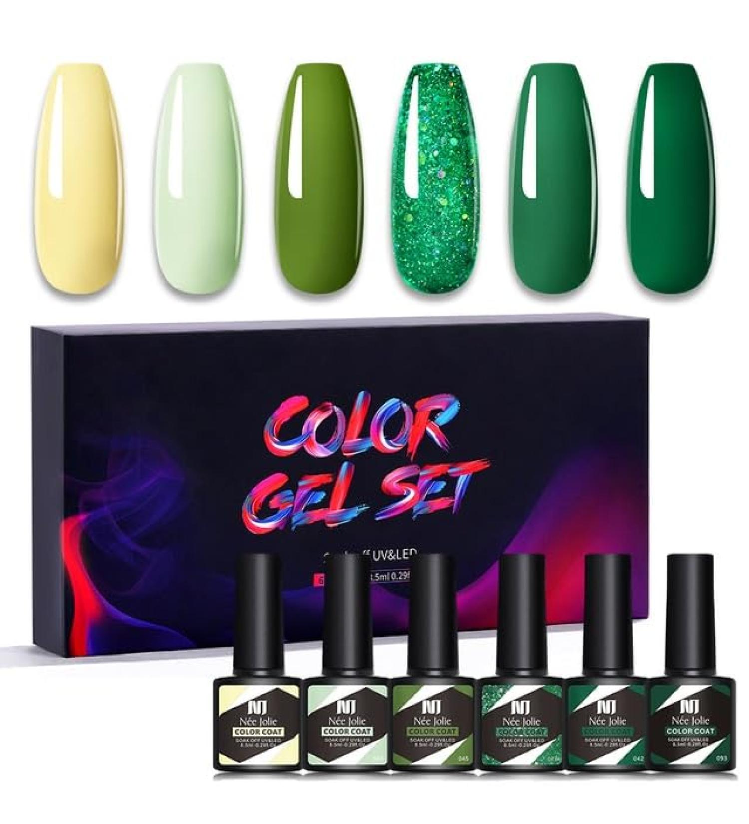 Nail Polish Gel 6Pcs/Set x8.5ml Soak Off Gel UV LED Semi Permanent Varnish for Nail Art 100Colors for Base Top Coat Gifts - (Color: STE18) - Buy Online on GoSupps.com