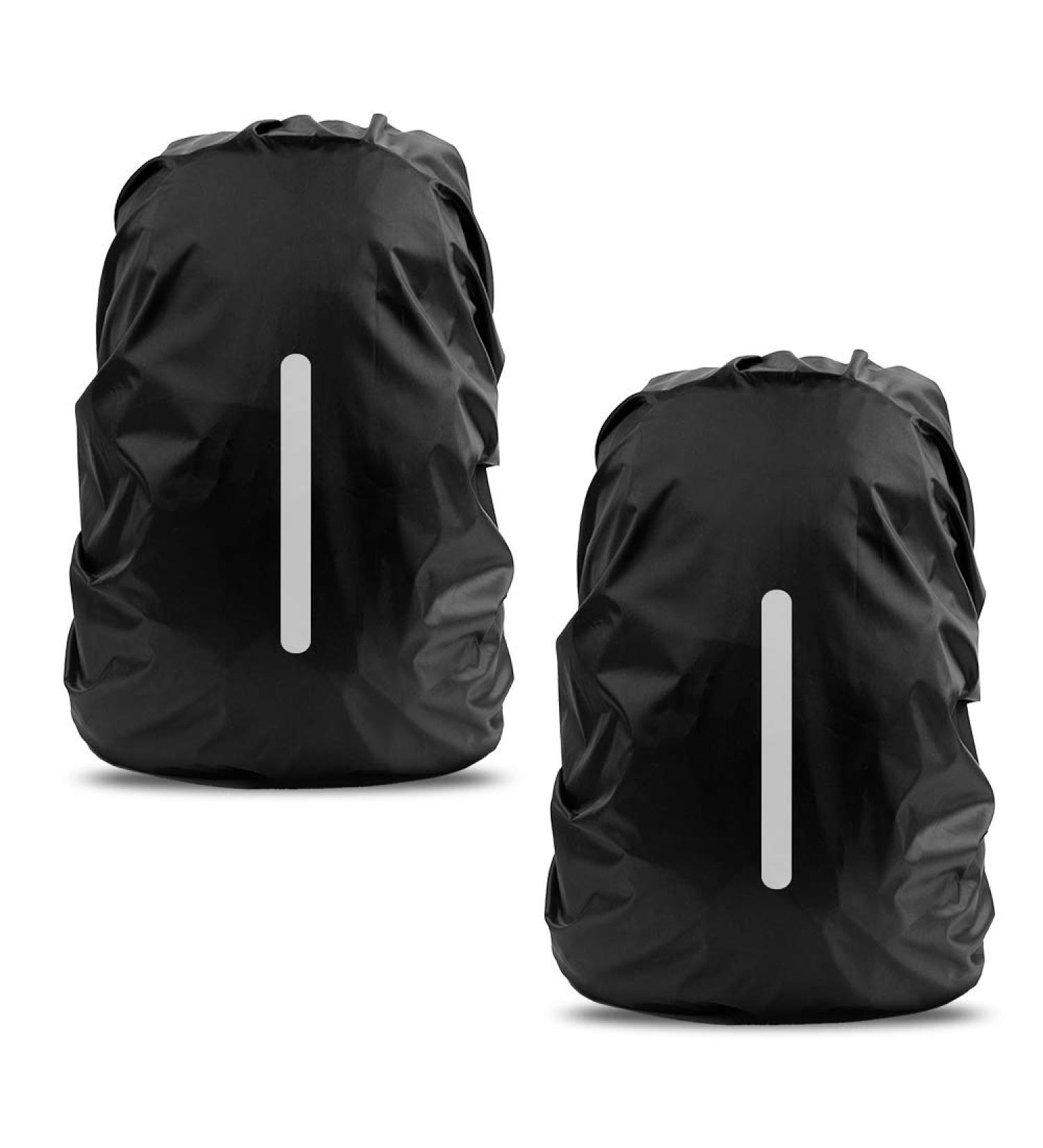 LAMA 2 Pack Waterproof Backpack Rain Cover - Reflective Rucksack Protector for Outdoor Activities | Black Medium - Buy Online on GoSupps.com