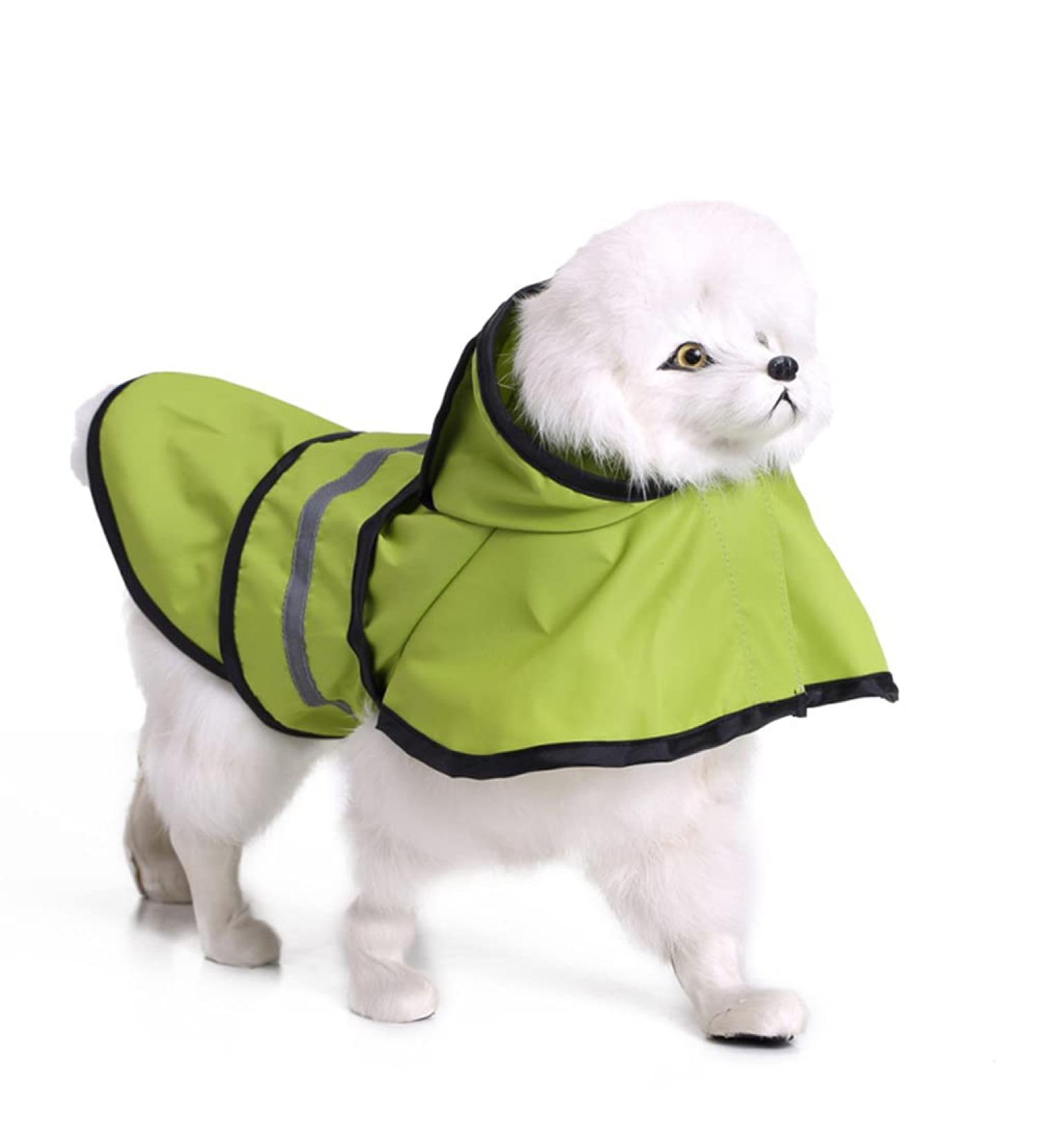 Ultra-Light Waterproof Dogs Raincoat with Hood & Reflective Stripes - 100% Breathable Jacket for Medium Breeds - 2xL Green - Buy Online on GoSupps.com