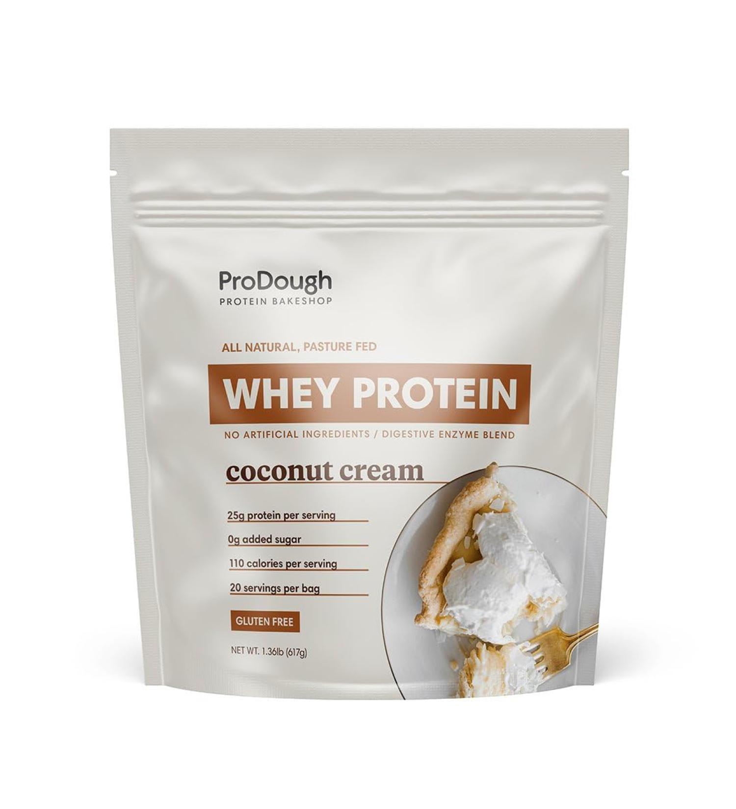 ProDough Gourmet Whey Isolate Hydrolized Protein Powder for Shake Mix- Easy Digest Enzyme Blend 25g Protein per Serving Natural Ingredients Gluten Free Keto Friendly (Coconut Cream) - Buy Online on GoSupps.com