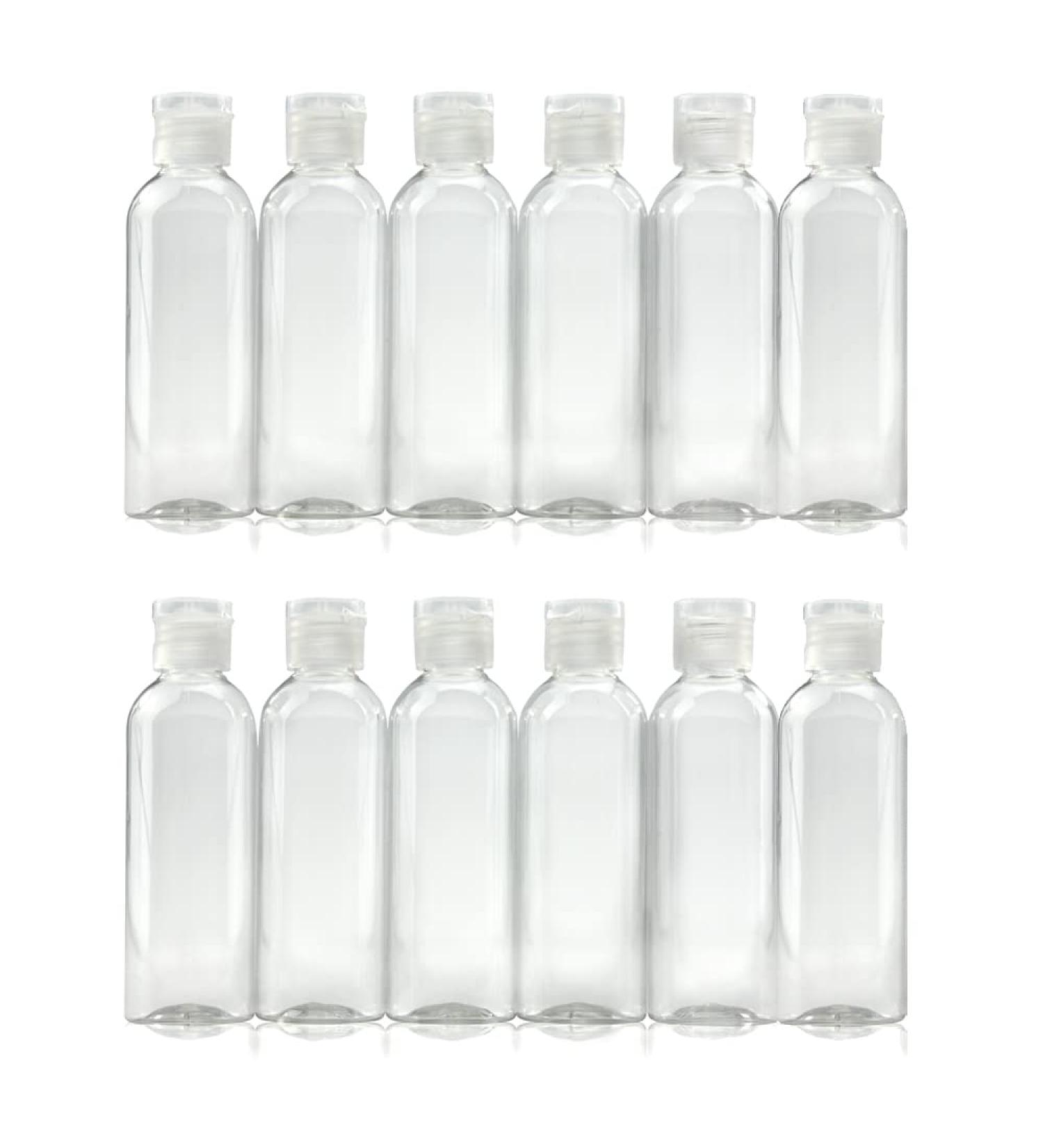 100ml Reusable Travel Bottles for Toiletries Set Mini Size Compact Containers for Shampoo and Conditioner Flexible Plastic Clear/Transparent Flip Cap 12 Pack 100ml (12 Pack) - Buy Online on GoSupps.com