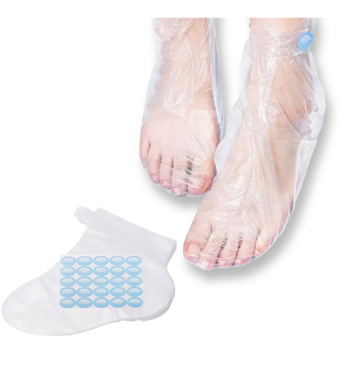 100pcs Disposable Paraffin Bath Liners for Foot Spa Moisturizing - Transparent Plastic Foot Covers for Women & Feet Care - Buy Online on GoSupps.com