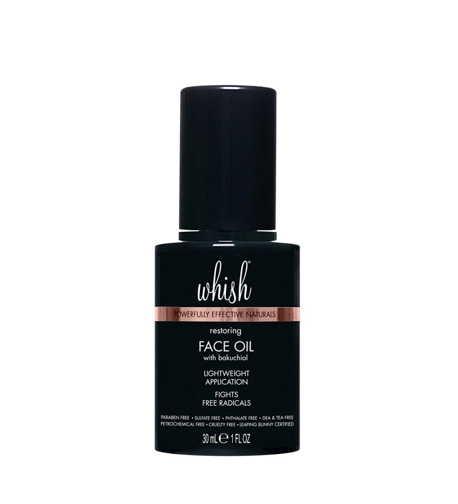 Whish Face Oil with Bakuchiol - Natural Anti-Aging Moisturizer for All Skin Types - Unscented Body & Face Oil - Ideal for Men & Women - 1 oz - Buy Online on GoSupps.com