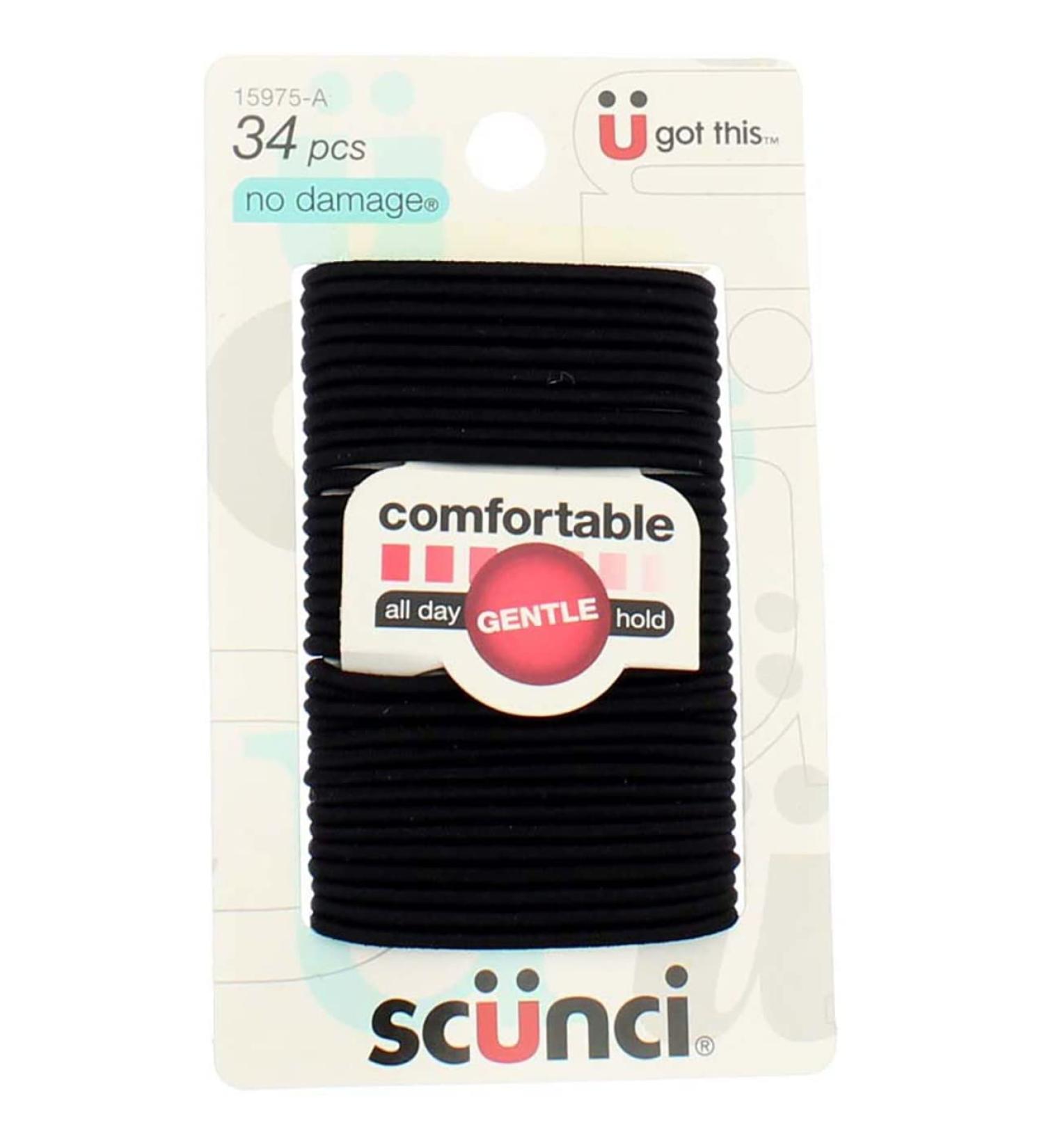 Scunci No Damage Hair Elastics Small Black 34 ea - Pack of 2 - Buy Online on GoSupps.com