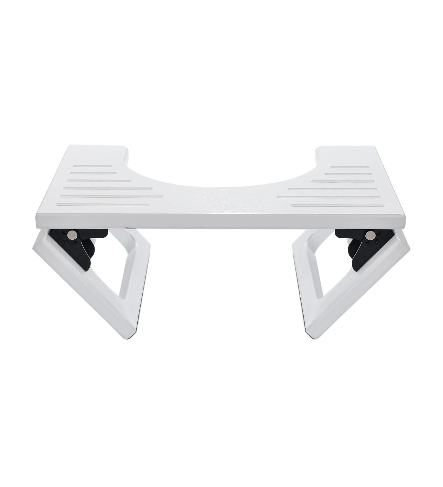 AmazerBath 7 Inch Bamboo Toilet Stool for Bathroom - Collapsible Poop Stool for Men and Women - White (Pack of 1) - Buy Online on GoSupps.com