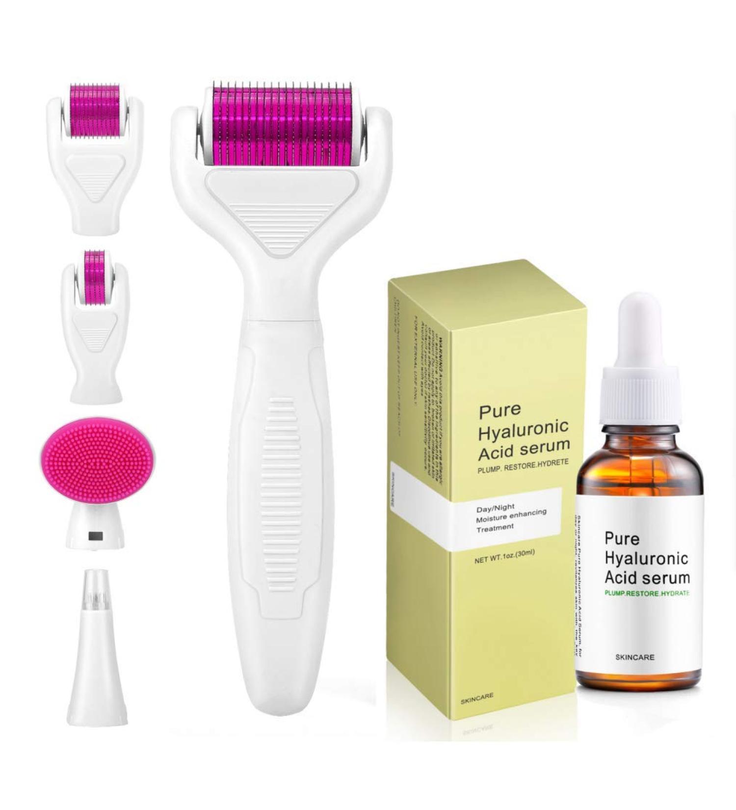 Buy Endim 6-in-1 Dermaroller Set for Acne Anti-Aging & Folds - Includes 0.5/1.0/1.5mm Derma Rollers & Hyaluronic Acid Serum - International Shipping Available - Buy Online on GoSupps.com