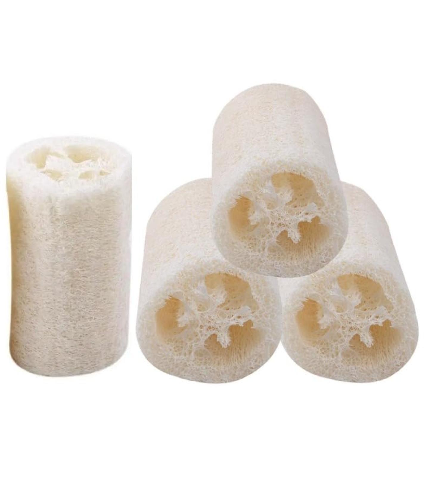 4 Count Loofah Exfoliating Body Scrubber - Natural Egyptian Shower Sponge for Women & Men | Perfect for Clean Skin Care & Spa Bath - Buy Online on GoSupps.com