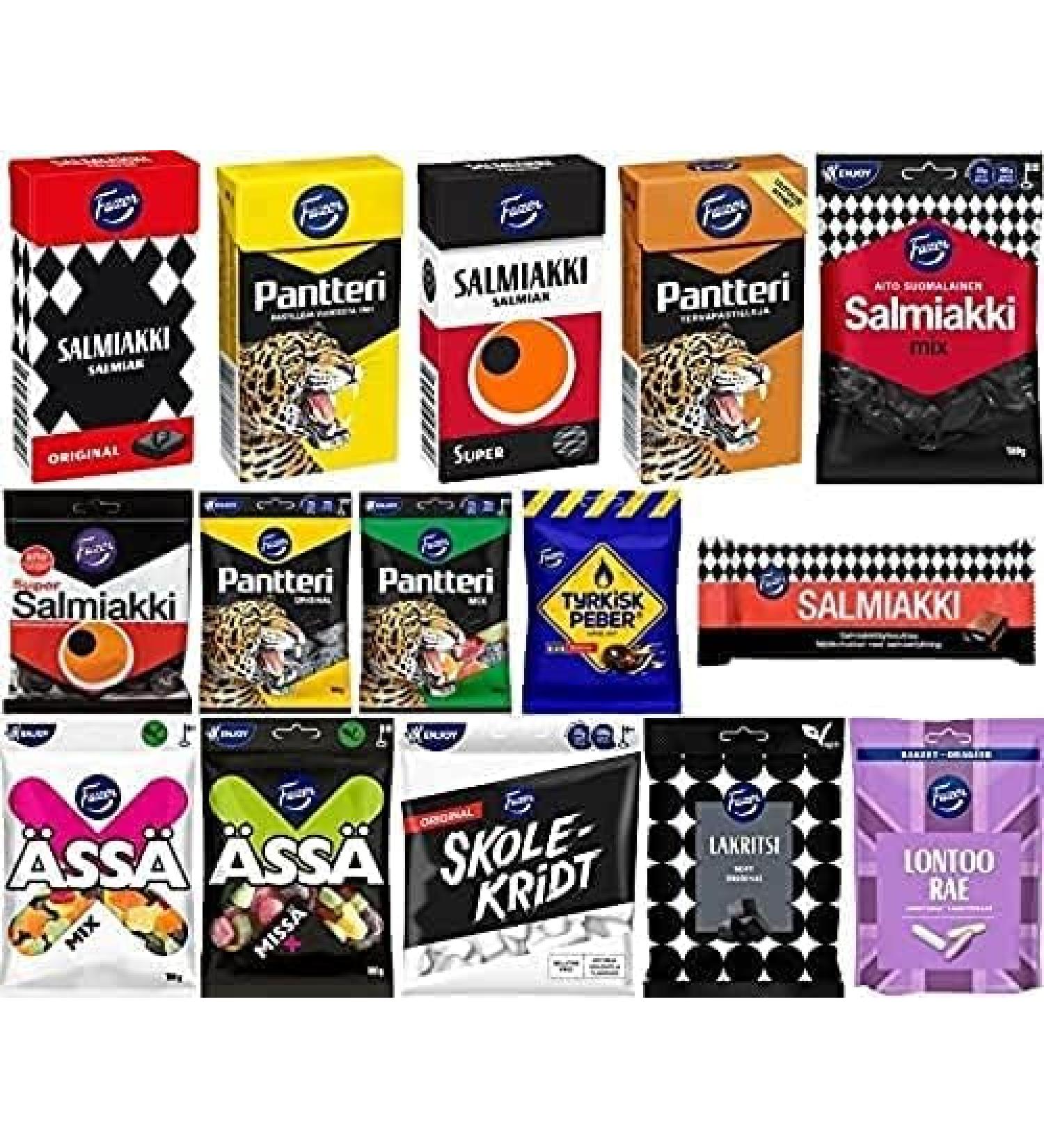 Fazer Salmiakki et R glisse (paquet de 10 sortes) - Choisissez 10 parmi de nombreux parfums - Buy Online on GoSupps.com