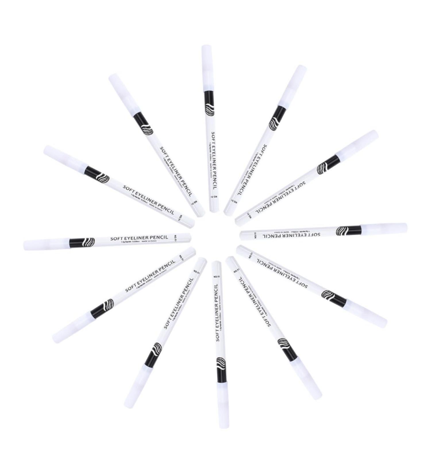 WOONEKY 24pcs Eyeliner Pencil White Eyeliner Pen Liquid Black Eyeliner White Liquid Eyeliner Wooden Pole - Buy Online on GoSupps.com