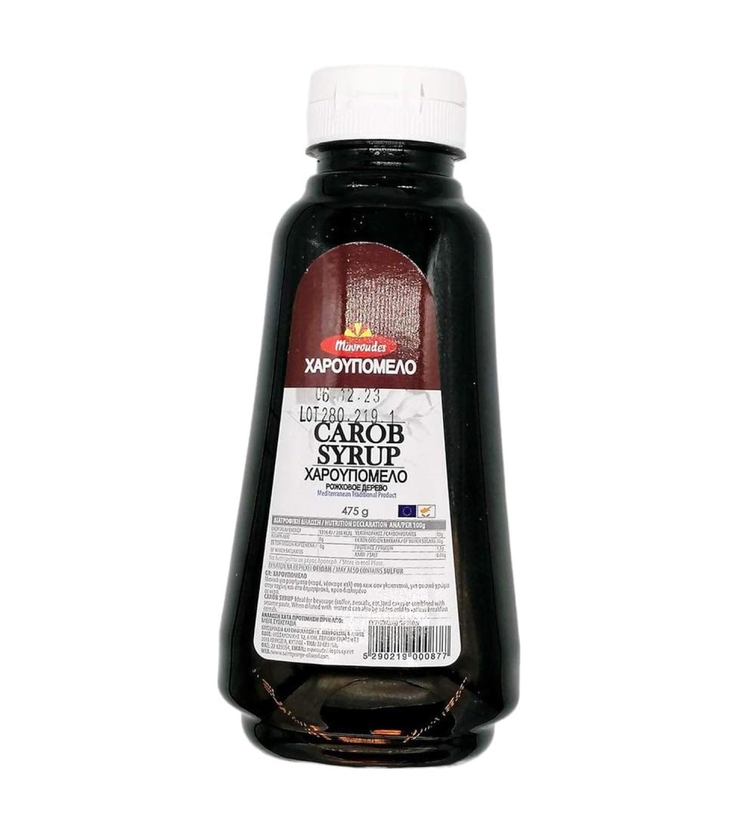 Mediterranean Cyprus Mavroudes Carob Syrup Natural & Pure Traditional Product - NO Drop Pack - 1 Pack of 475g