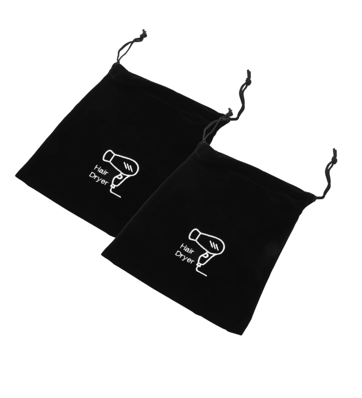 BELLIFFY 2pcs Storage Bag Styling Tool Organizer Empty Matte Lip Tubes Hair Dryer Supplies Velvet Black - Buy Online on GoSupps.com