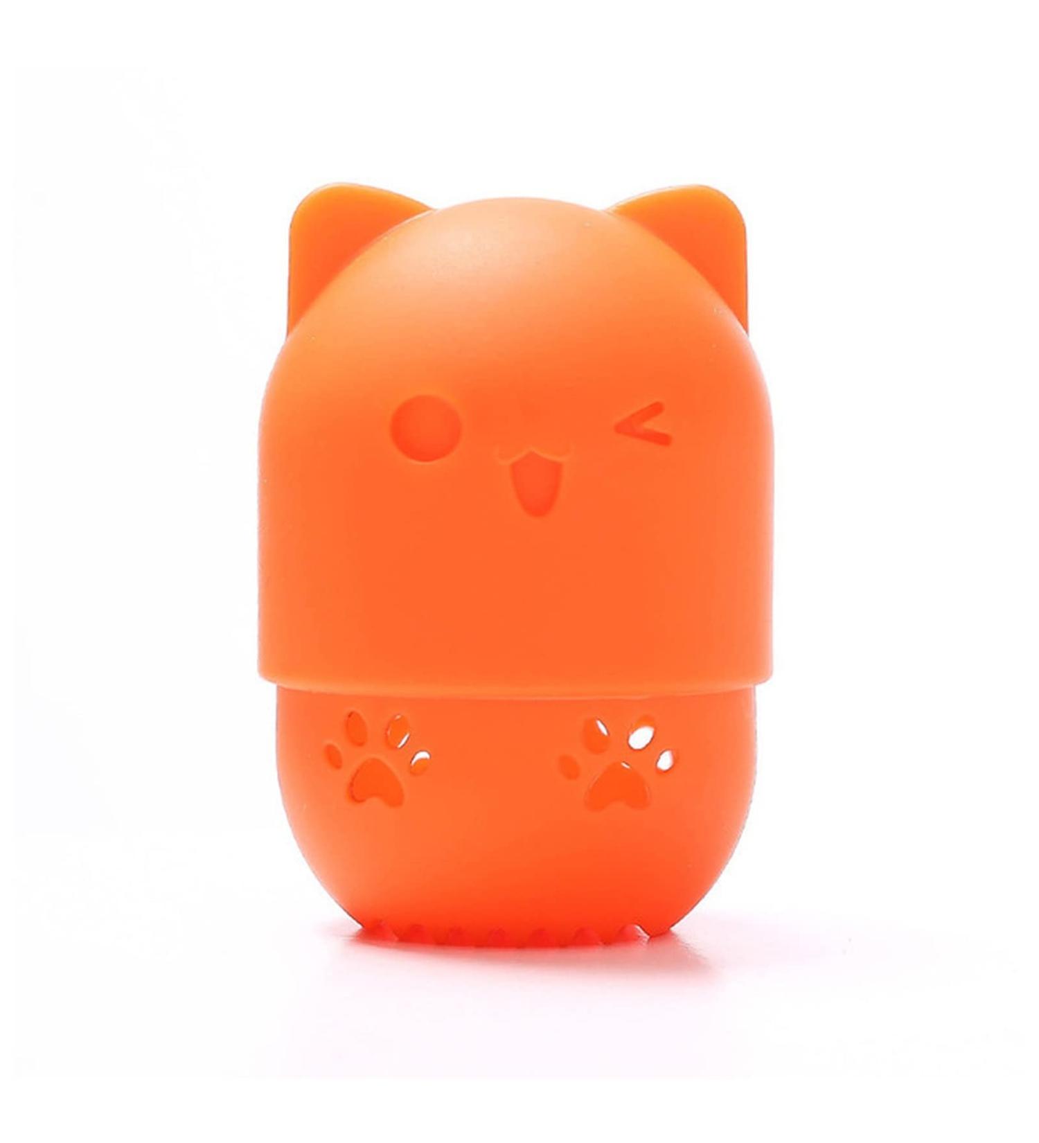 Makeup Sponge Makeup sponge holders Cosmetic Sponge puff Storage Box Portable travel washable Environmentally Silicone Makeup tool accessories Makeup Sponge Holder(Deep orange) - Buy Online on GoSupps.com