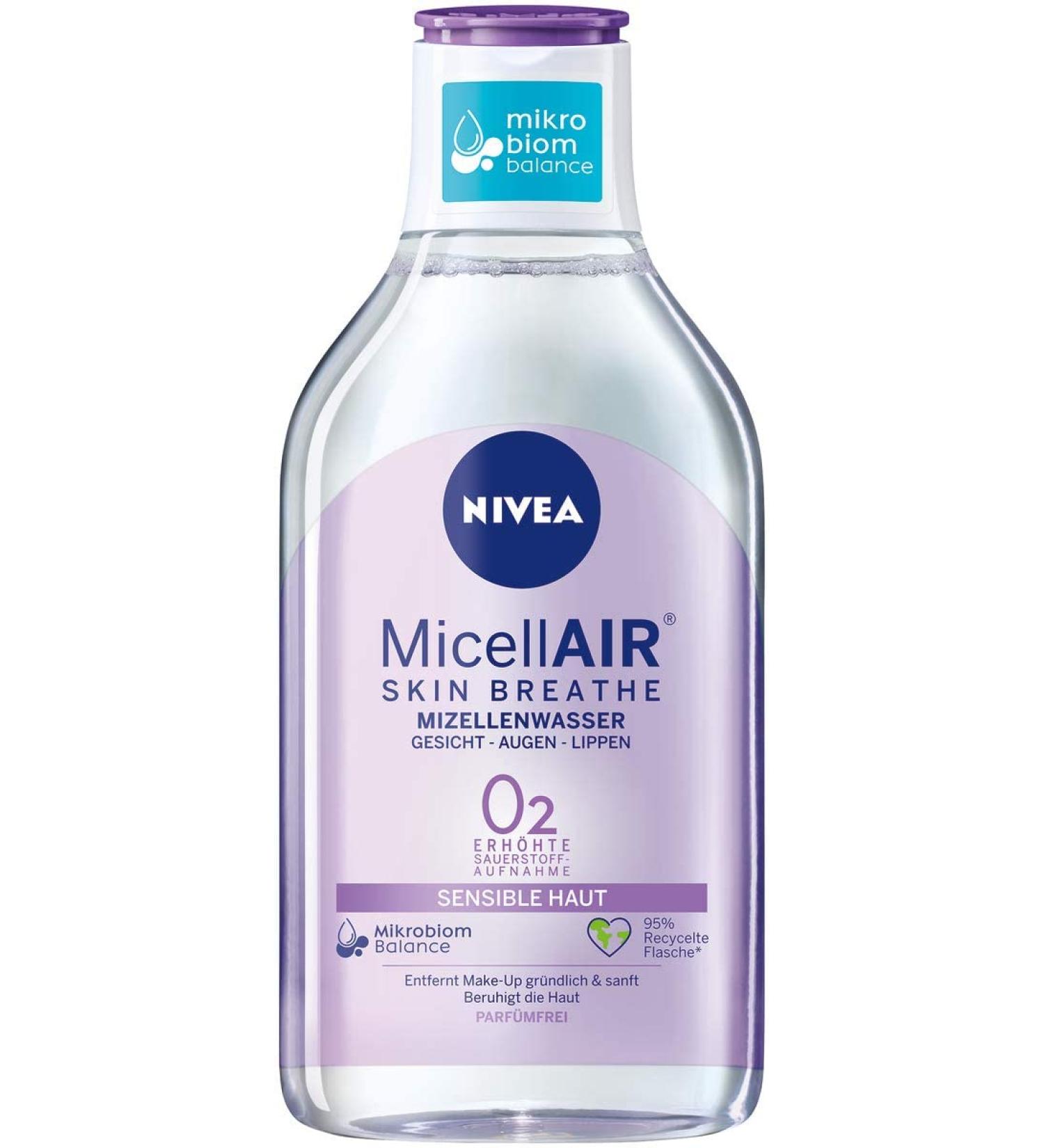 Nivea Micellar Water for Sensitive Skin 400ml - Nourishing Makeup Remover with Dexpanthenol & Grape Seed Oil - Gentle Facial Cleanser - International Shipping Available - Buy Online on GoSupps.com
