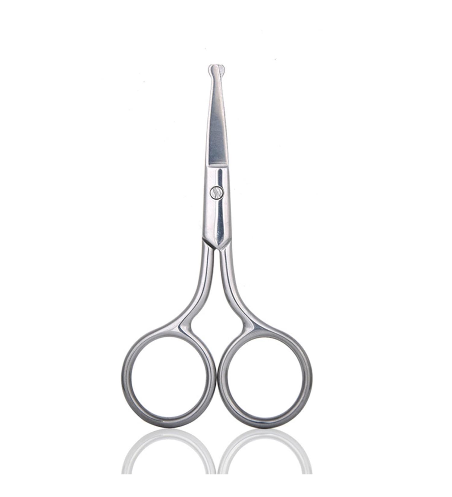 Professional Beard and Moustache Trimming Scissors - Stainless Steel, Round-Headed 06 - Buy Online on GoSupps.com