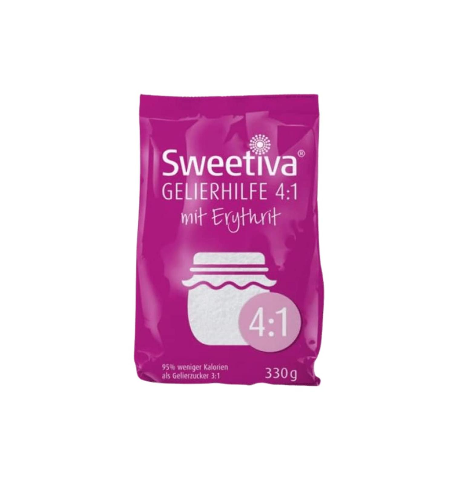 Sweetiva Gelierhilfe 4:1 with Erythritol 330g | Low-Calorie Gelling Sugar Replacement for Jam & Jelly | Vegan & Tooth-Friendly - Buy Online on GoSupps.com
