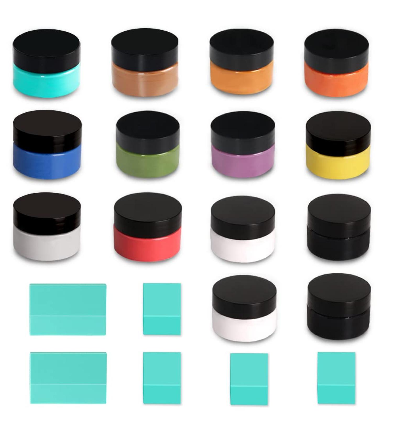 Longan Craft Chalk Paste Paint Set - 14 Jars with 6 Mini Squeegees for Silk Screen Stencils - Screen Printing Ink Reusable Kit - Ideal for Chalkboard, Wood, Fabric Decoration - Buy Online on GoSupps.com