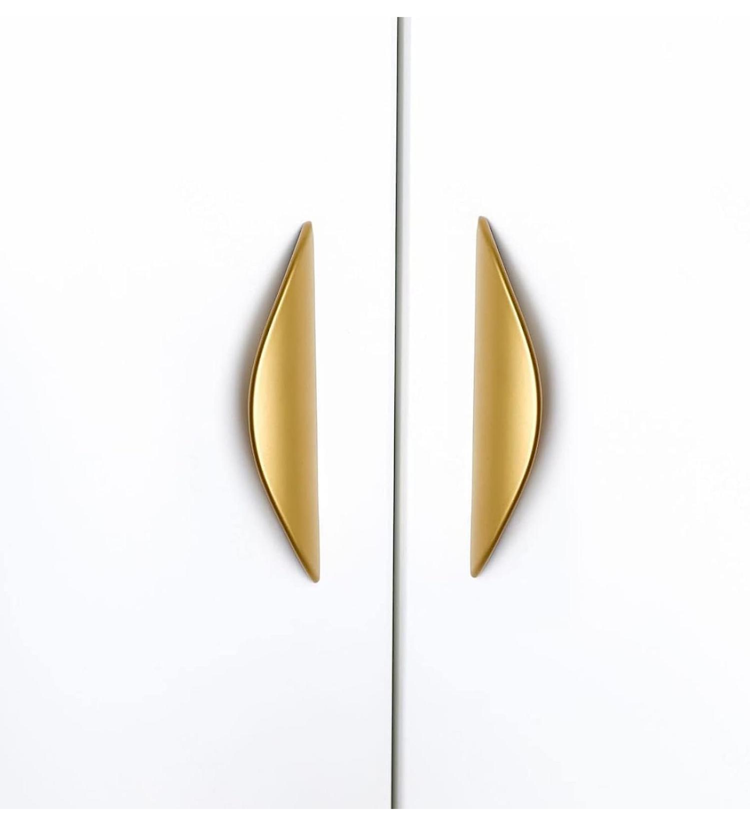 Cupboard Handles Copper Knobs Gold Half Moon Handles Pull Knobs Cupboard Door Handles Pulls Furniture Replace Handles with Screws Drawer Pulls Zinc Alloy Wardrobe Handles 4 Piece 85mm(3.34in) ((Colo 85mm(3.34in) Gold - Buy Online on GoSupps.com