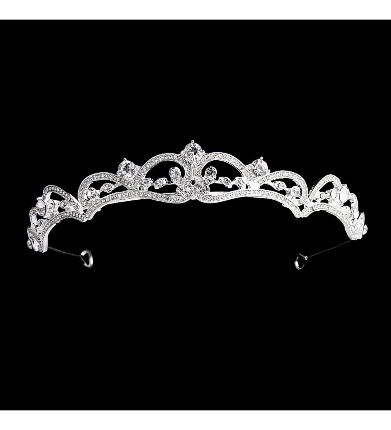 Uongeod Rhinestone Crown Tiara for Women and Girls - Silver | Princess Birthday Bridal Crown - Buy Online on GoSupps.com
