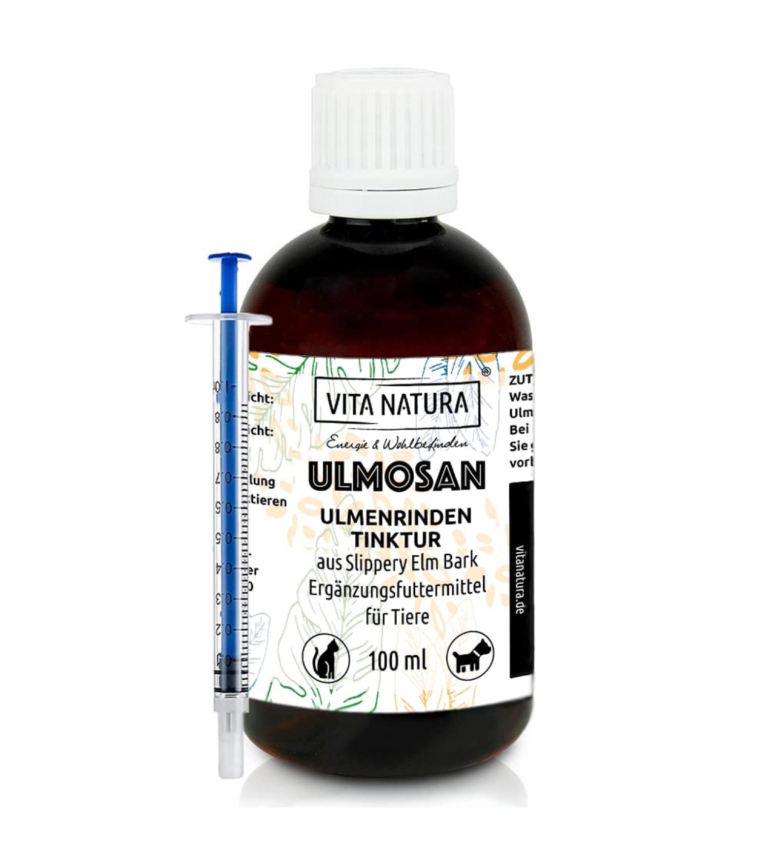 ULMOSAN Slippery Elm Bark Tincture for Dogs & Cats | Vita Natura 100ml - Ready to Use Supports Digestive Health - Buy Online on GoSupps.com