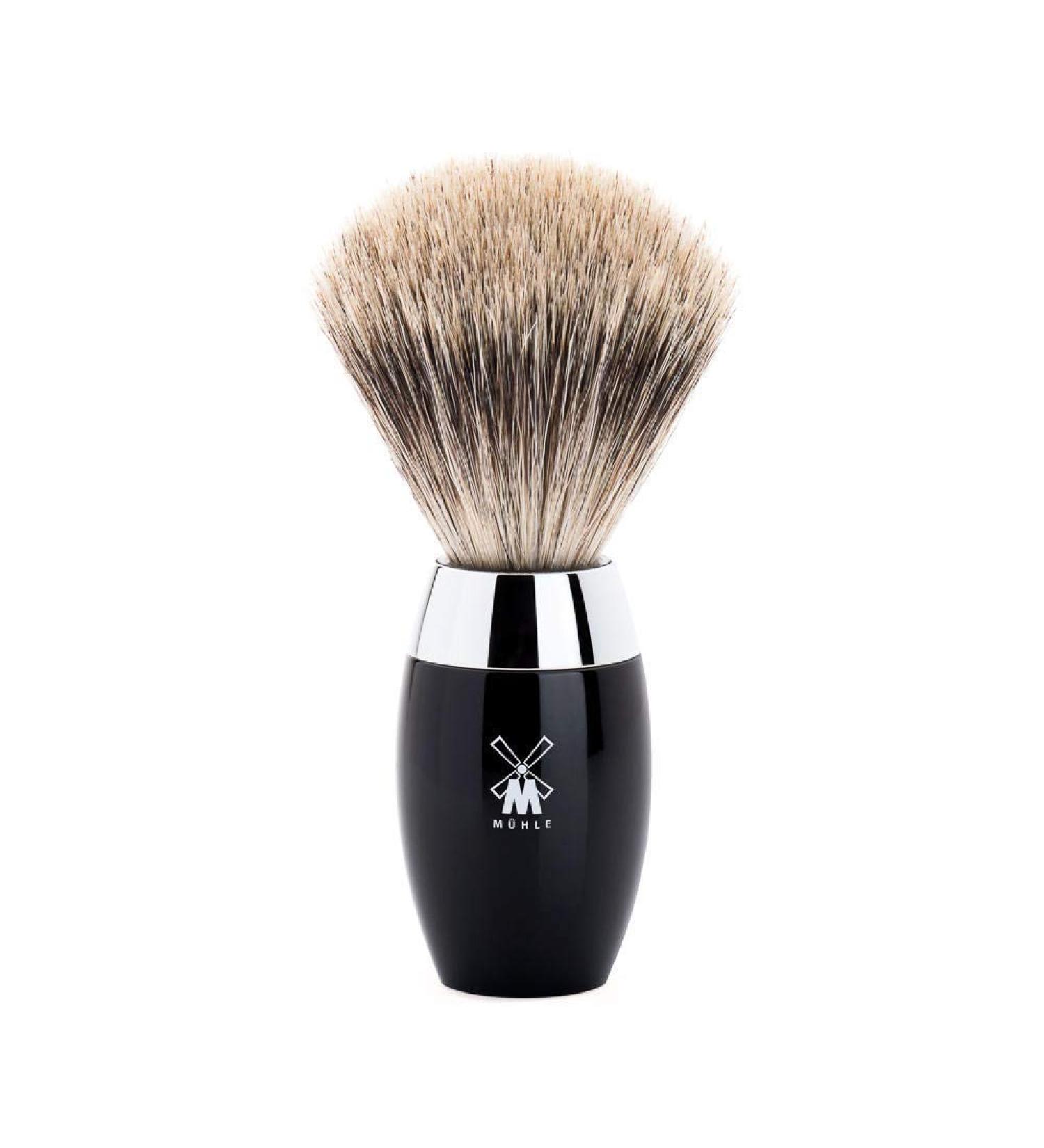 M HLE KOSMO Black Fine Badger Shaving Brush