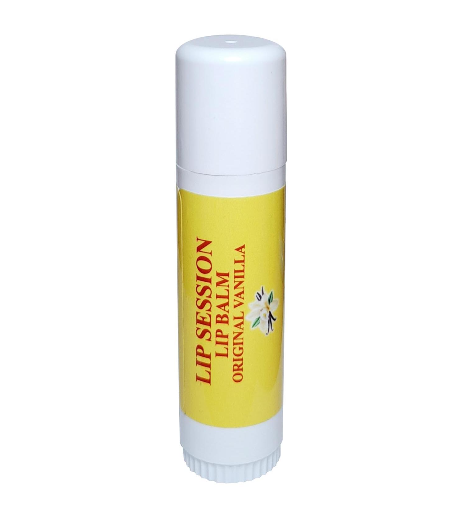 Lip Session Lip Balm Vanilla (Original) Flavor Big Stick 0.5 Oz. - With Vitamin E & Cocoa Butter - Moisturizes & Soothes Dry Cracked or Chapped Lips - Buy Online on GoSupps.com