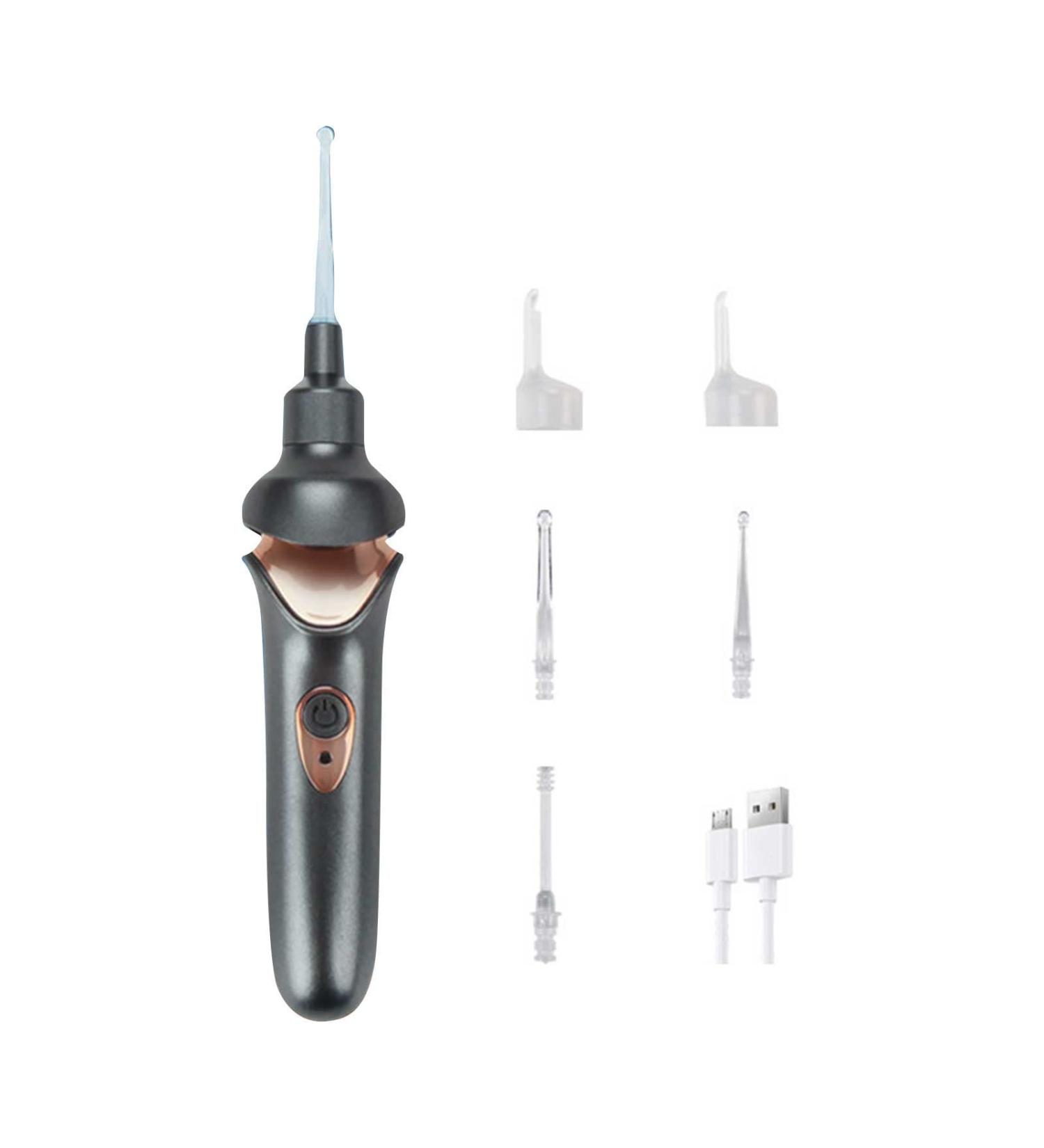 Electric Ear Cleaner with Vacuum Suction and LED Light - USB Rechargeable Ear Wax Remover for Kids and Adults - Buy Online on GoSupps.com