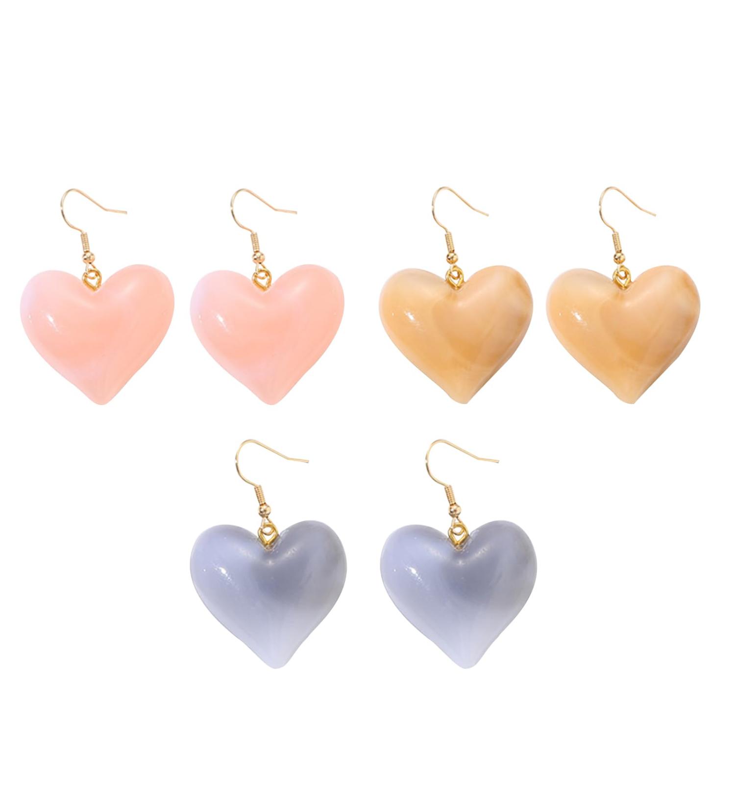 Buy Feyley Earrings - 3 Pairs Korean Fashion Minimalist Hook Vintage Y2K Peach Heart Party Jewelry for Women & Girls - Buy Online on GoSupps.com