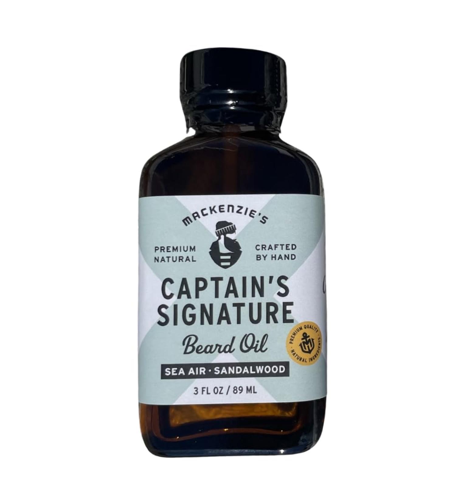 MACKENZIE S Captain's Signature Beard Oil | Natural Nourishing Gift for Fishermen & Men | Sea Air & Sandalwood Scent - 3 OZ - International Shipping Available - Buy Online on GoSupps.com