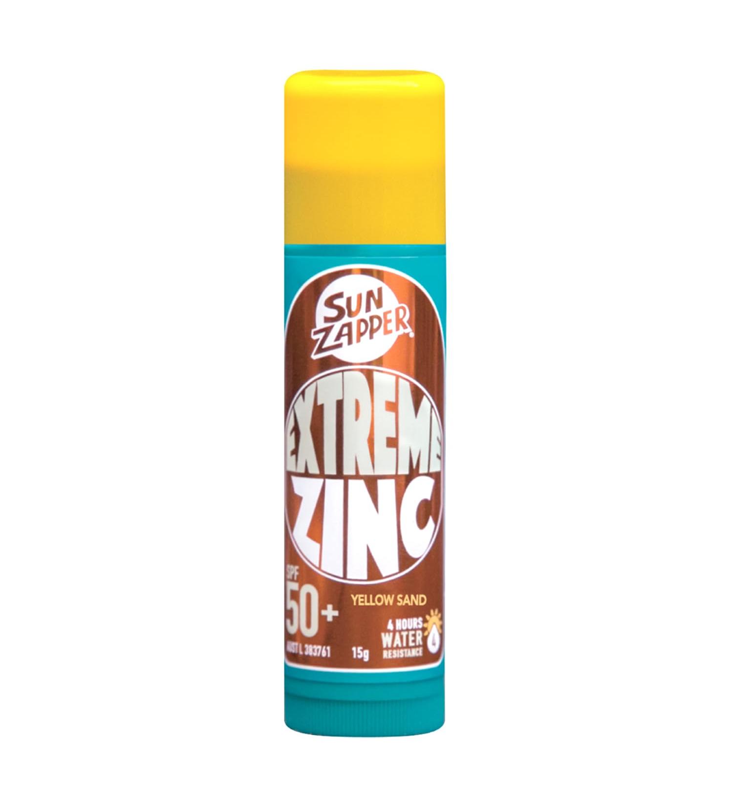 Sun Zapper Zinc Stick Yellow Colour Sunblock Stick SPF 50+ Zinc Oxide Face Mineral Sun Cream Made in Australi  - Buy Online on GoSupps.com