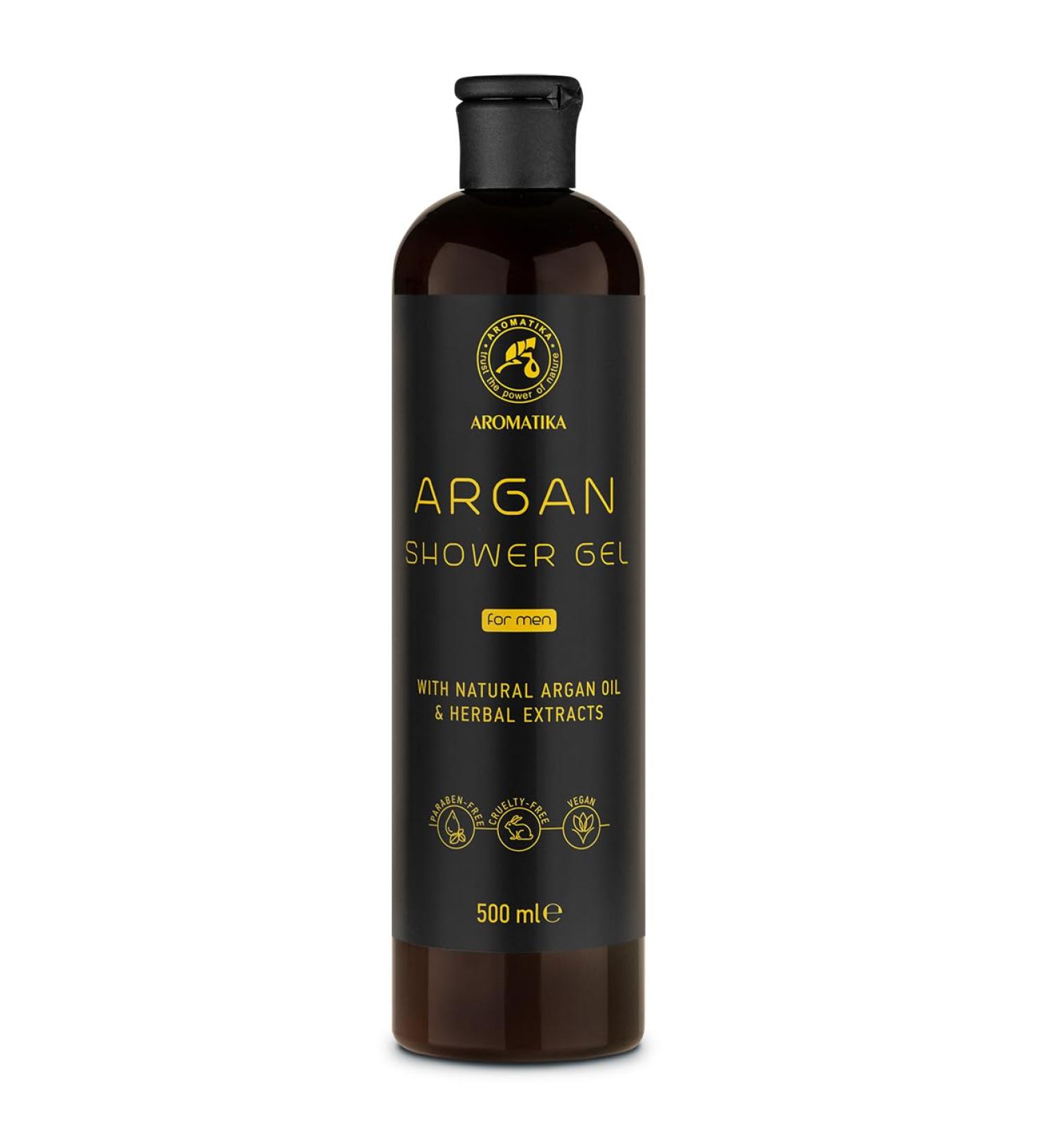 Argan Shower Gel for Men 500 ml - Shower Gel with Argan Oil and Herbal Extracts - Body Care - Cleansing and Care - Fresh Fragrance - Masculine Aroma - Body Wash for Him - Shower Gel - Buy Online on GoSupps.com