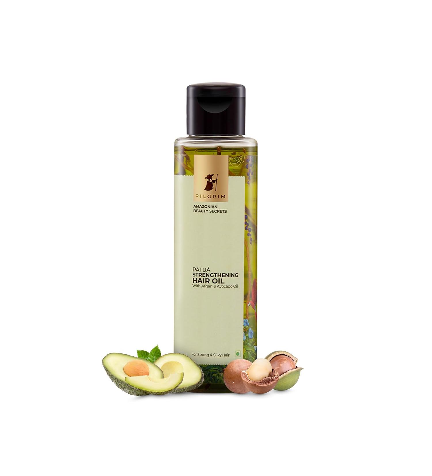 Pilgrim Amazonian Patu Strengthening Hair Oil | Argan & Avocado for Strong Silky Hair | Nourishing Lightweight Oil for Men & Women | 115 ml - International Shipping Available - Buy Online on GoSupps.com