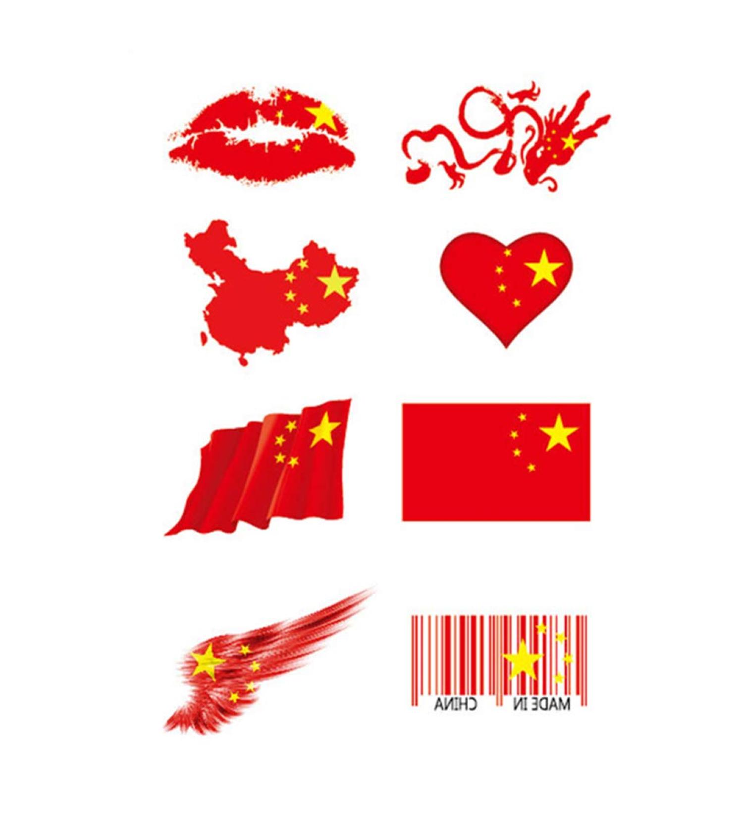 CARGEN China Flag Temporary Tattoos for Football World Cup - National Flag Sticker for Kids & Adults - Buy Online on GoSupps.com