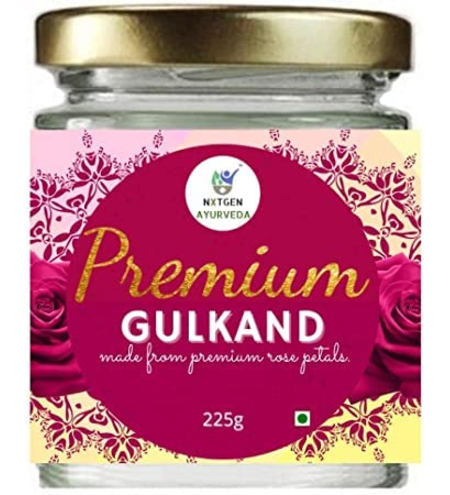 SHN Natural Gulkand | 225 g | with Rock Sugar | Rose Petal Jam | Glass Jar