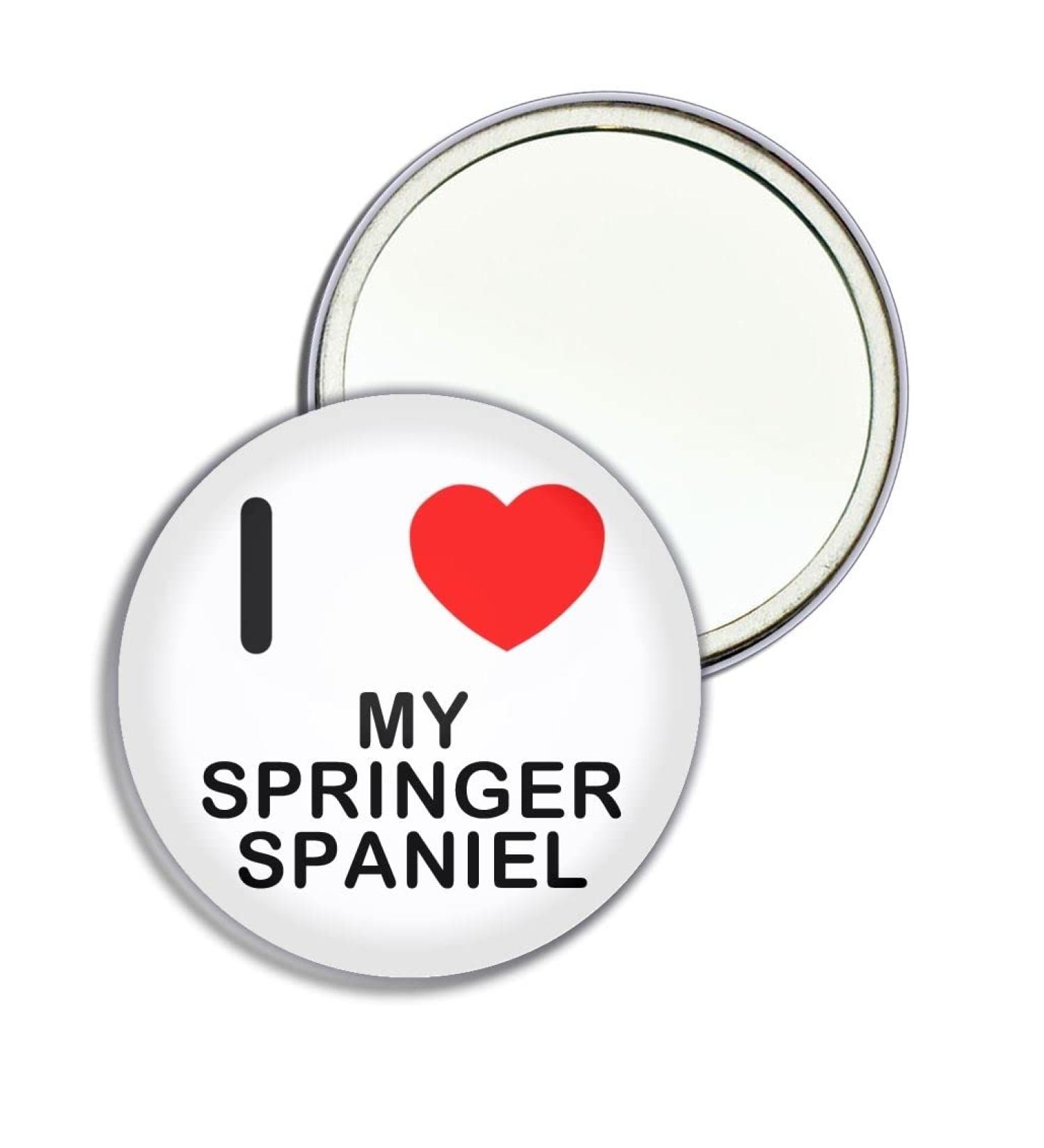 I Love My Springer Spaniel - 55mm Round Compact Mirror - Buy Online on GoSupps.com